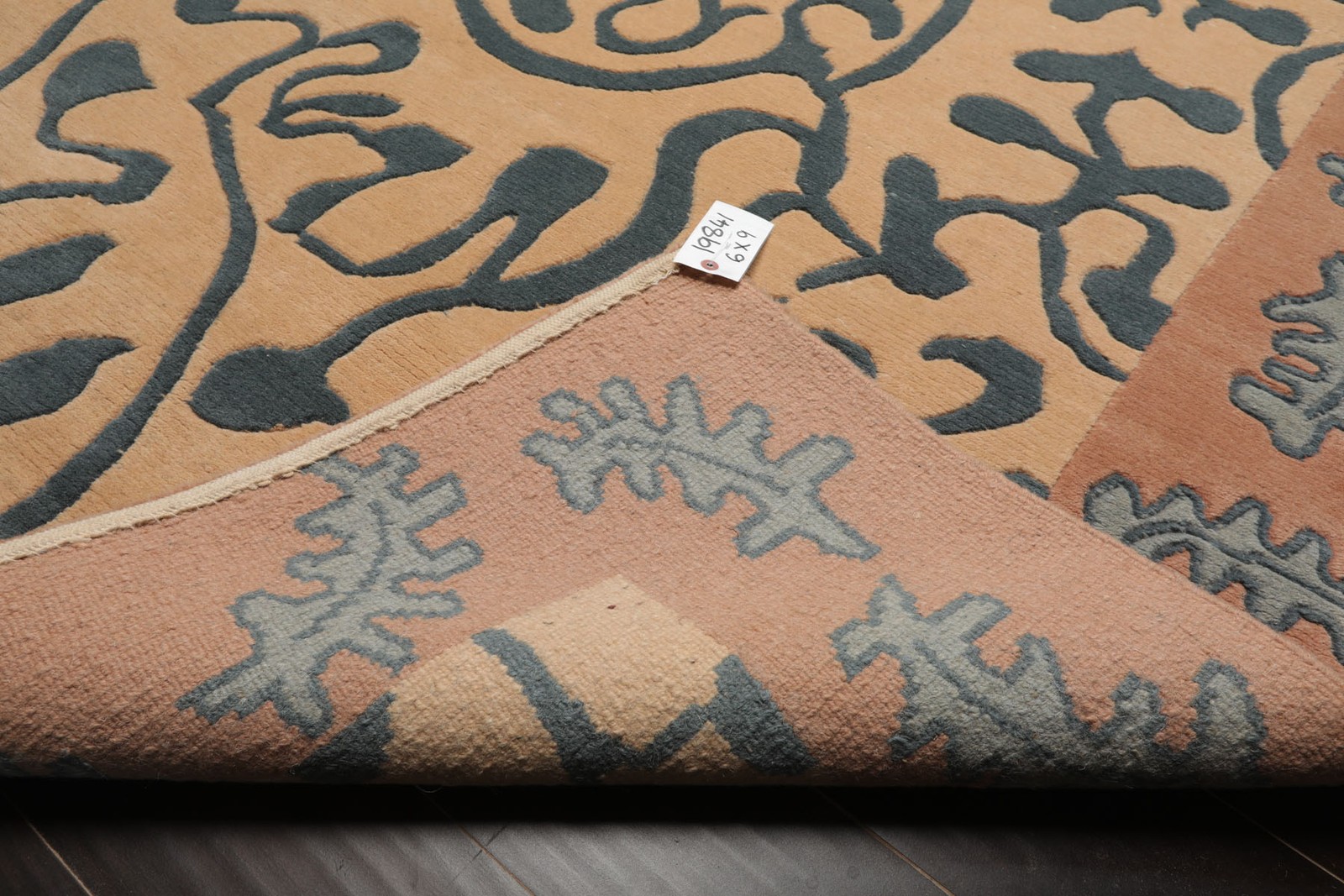 6×9 Hand Knotted Wool Beige Tibetan Contemporary Plush Pile Rug