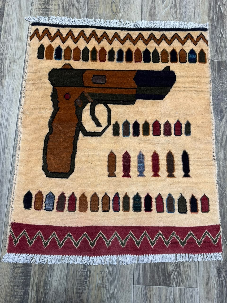 6 of 24 hand made afghan war rugs, 9/11, opium, USSR, USA AFGHANISTAN 80cmx60cm