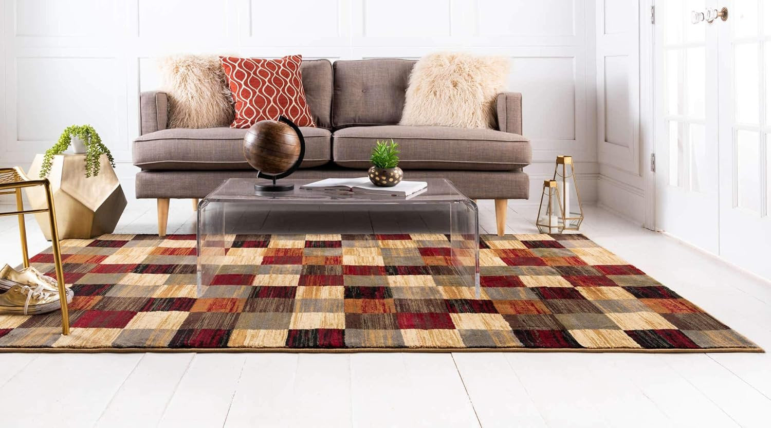 Gava Barista Collection 5’3″ x 8′ Multi/Brown Rectangle Area Rug