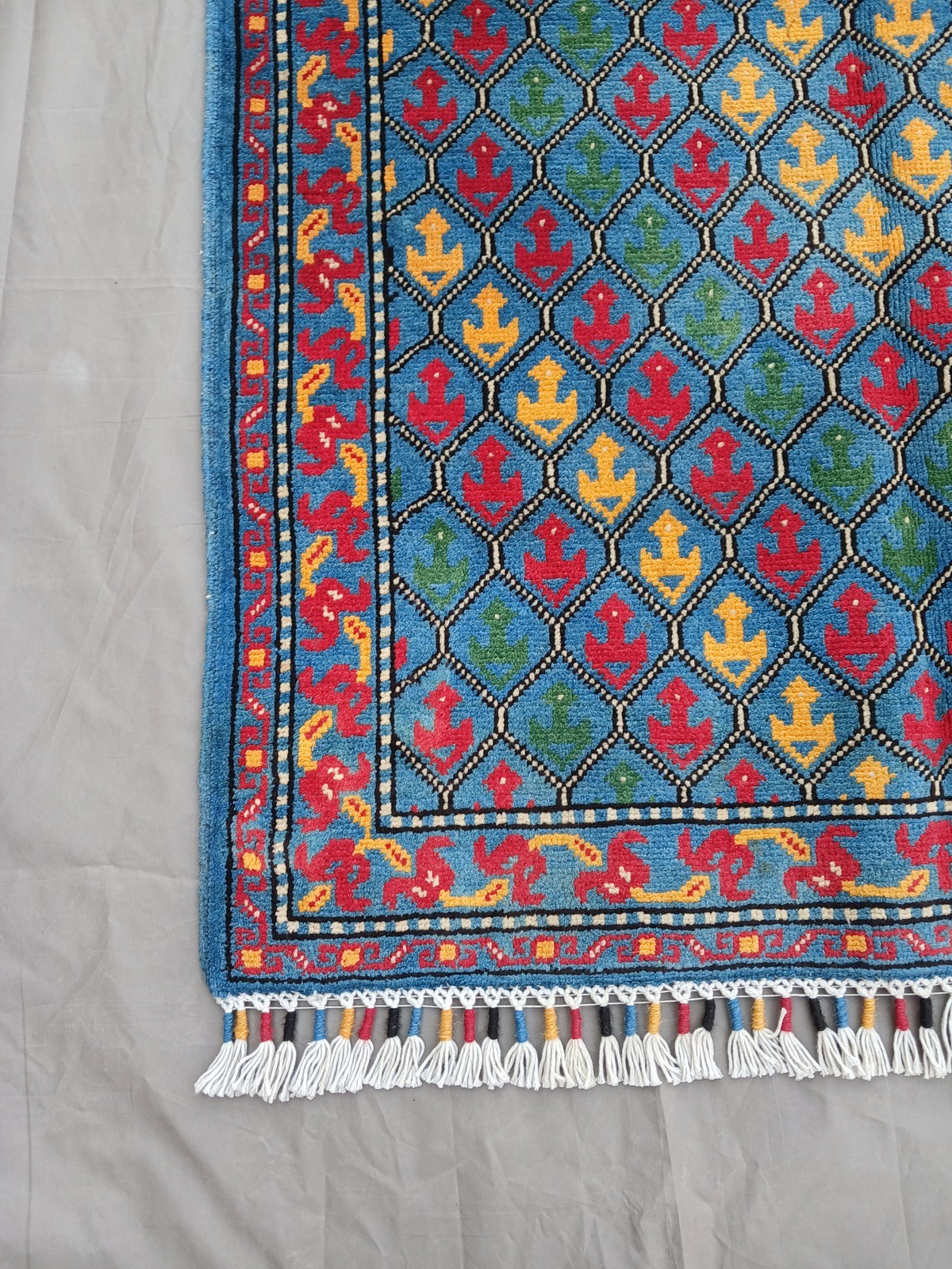 Vintage Afghan Hand Knotted War Rug | Pictorial Military Design | Tribal Carpet
