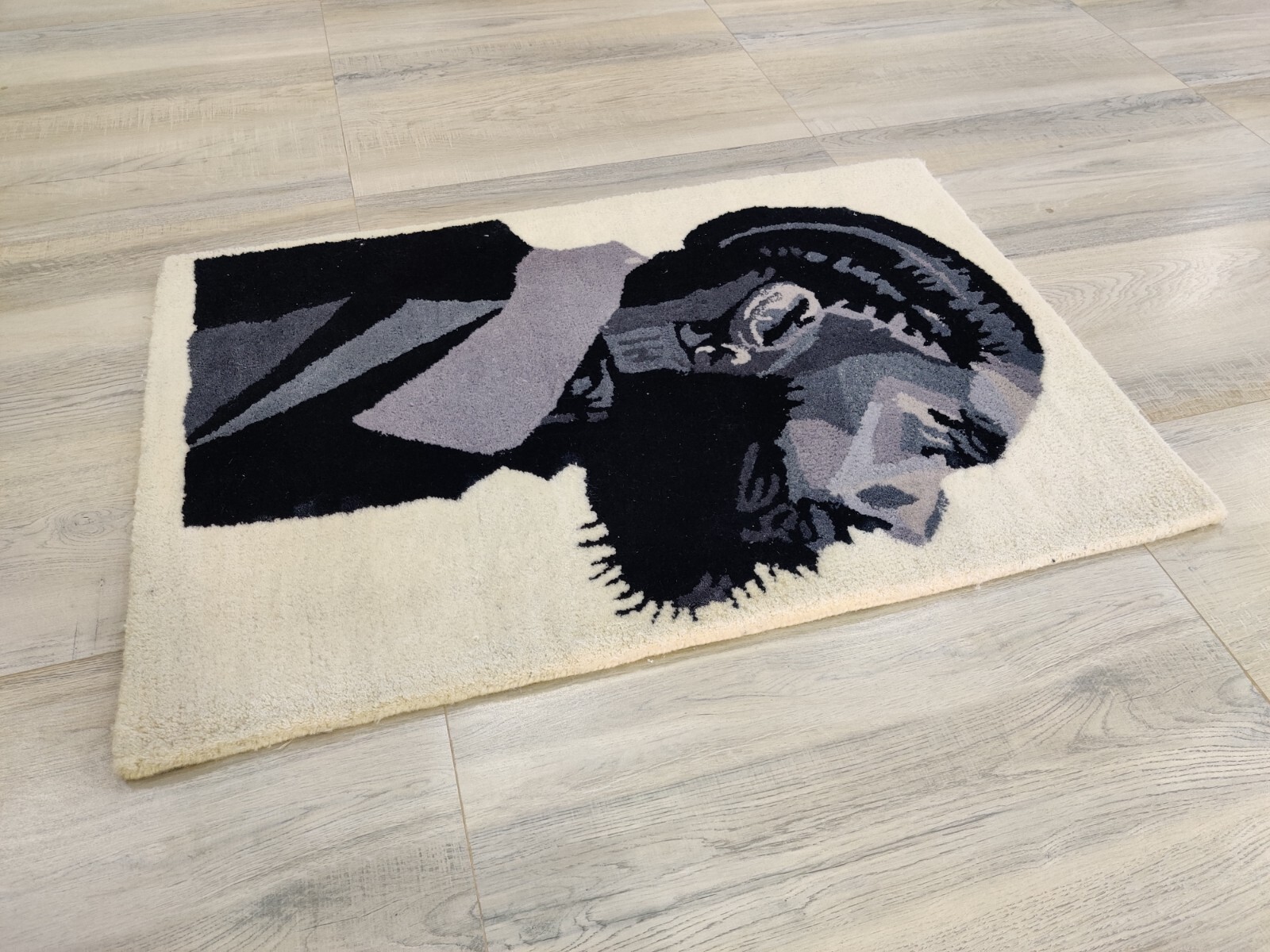 Hand Tufted Rug for Kids Teens 100% Wool Handmade Nipsey Hussel Art 2 x 3 ft