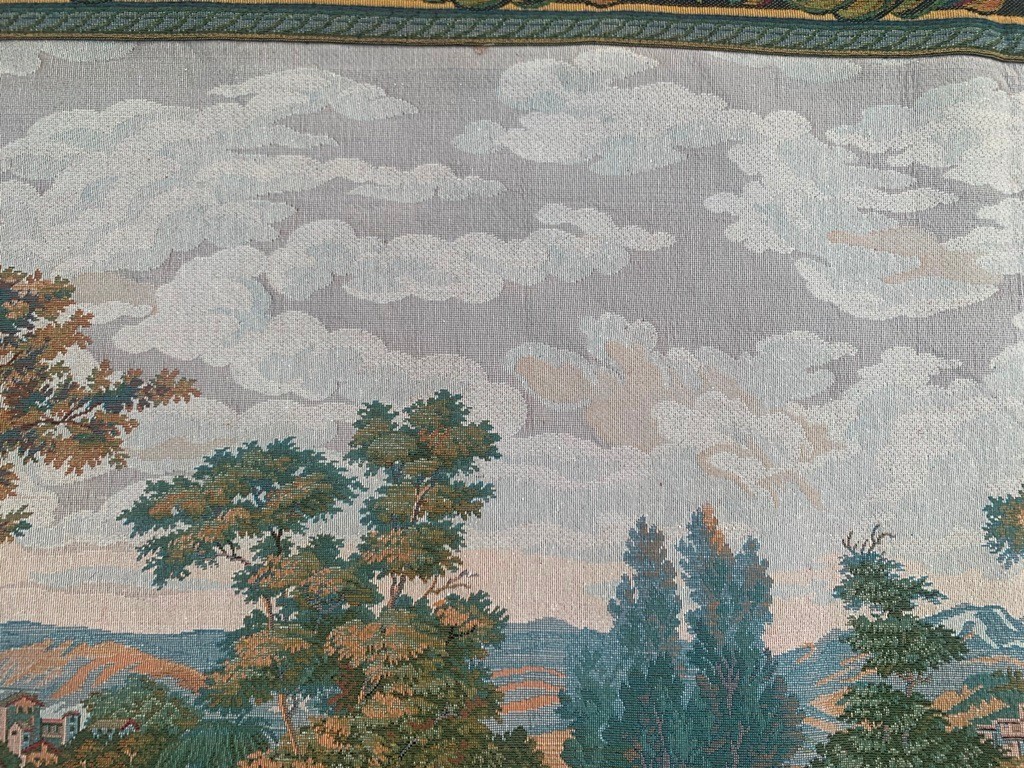 Vintage French River Side Multicolor View Tapestry Home Decor 3×5 ft