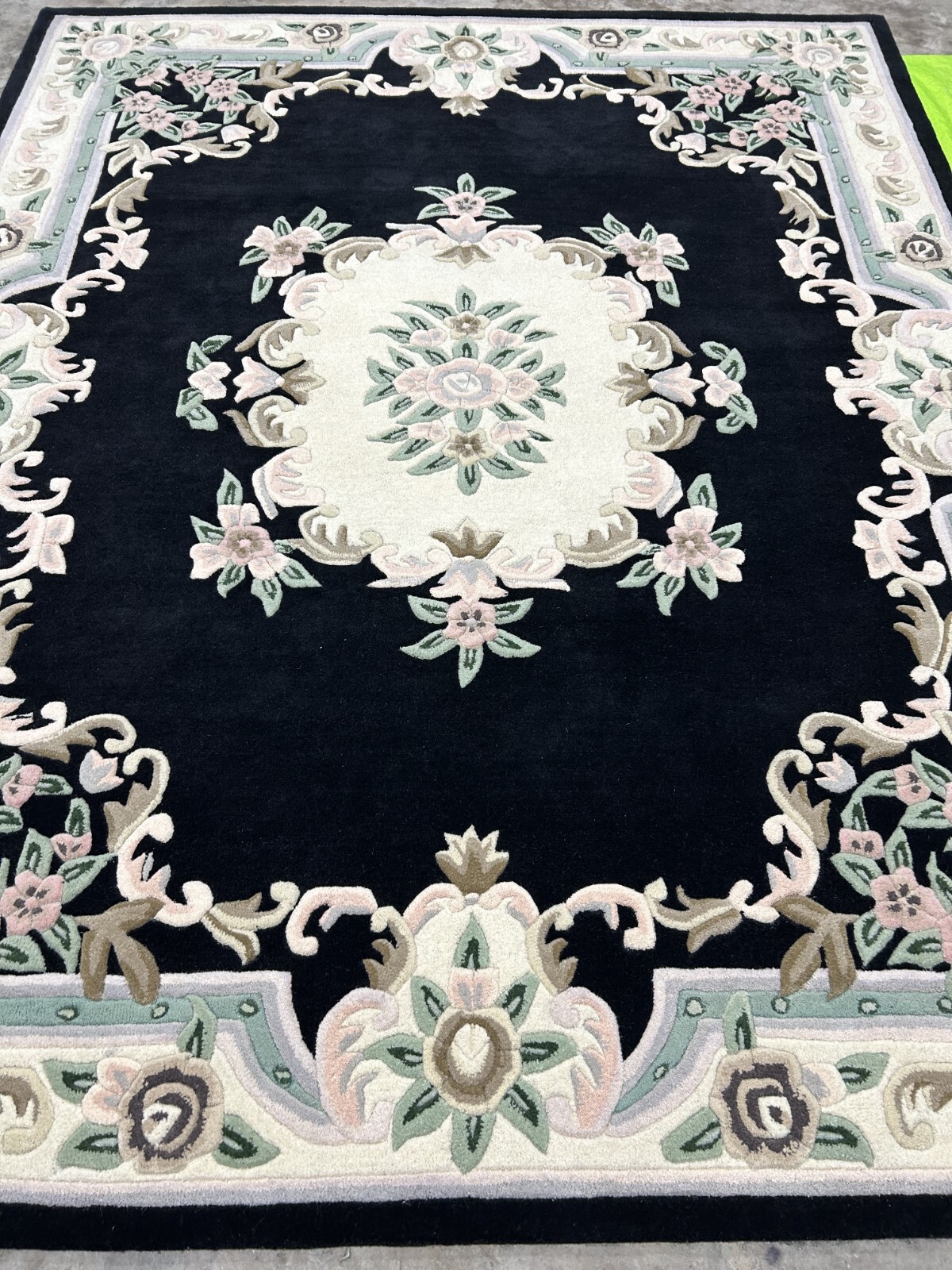 Hand Tufted Aubusson Design Rug Banded Wool Carpet area rug 8×10 9×12 6×9 5×8