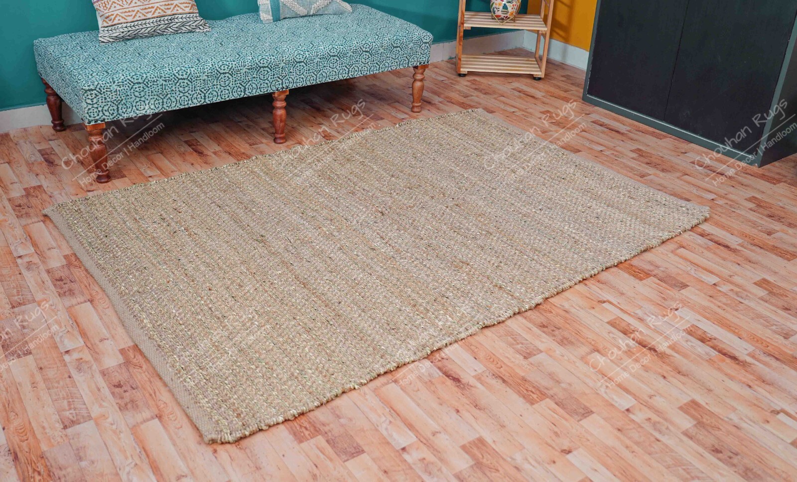 Natural Jute Hemp Rectangle Rug, Custom Size Hemp Rug, Hemp For Stair Decor Room