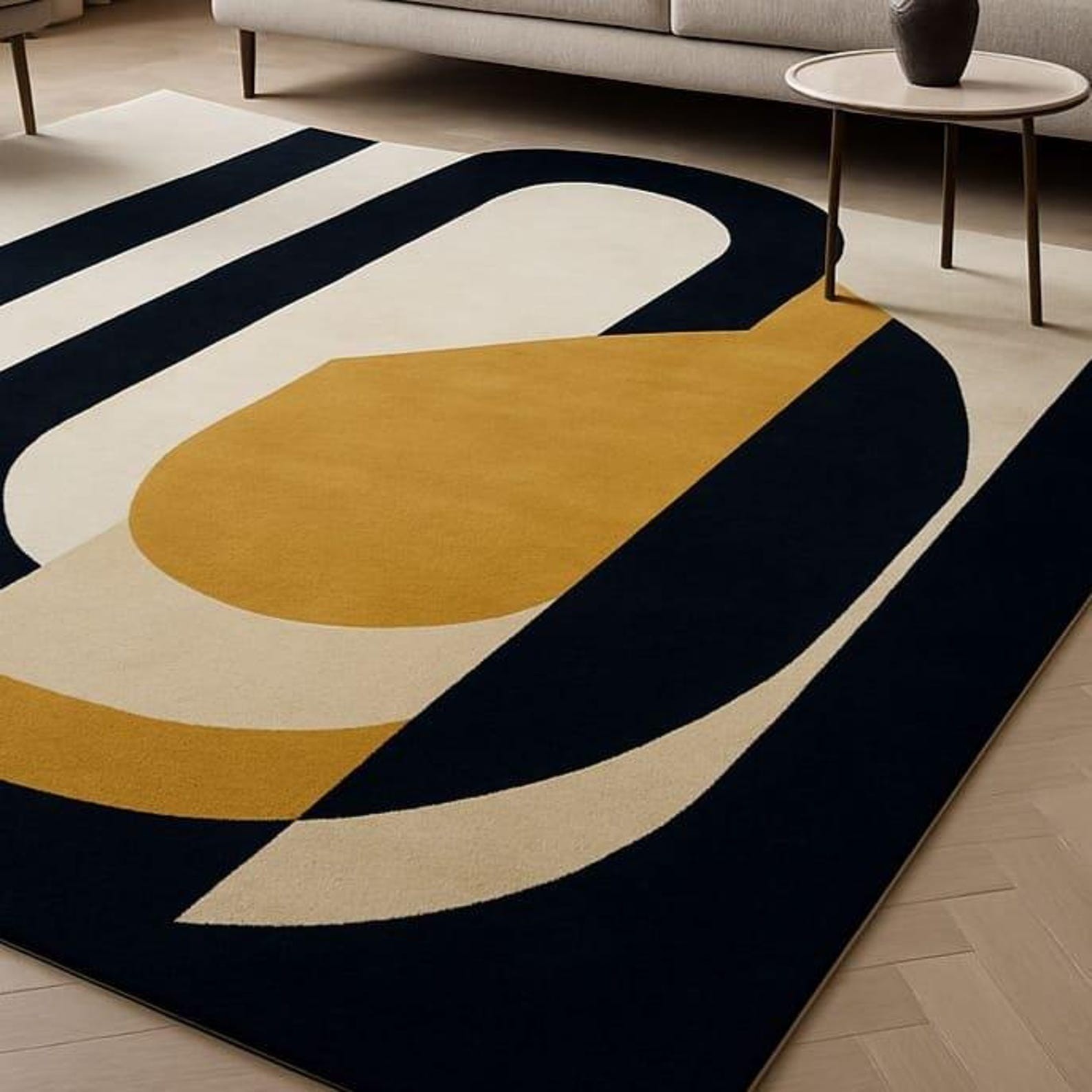 Designer Rug | Irregular Rug | Wool area Rugs | Living Room Rug | Tufted A128
