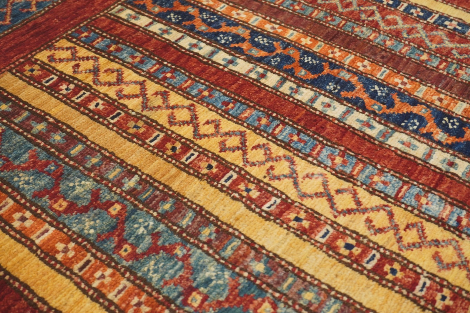 3×4 ft Red Striped Hand Knotted Wool Tribal Area Rug