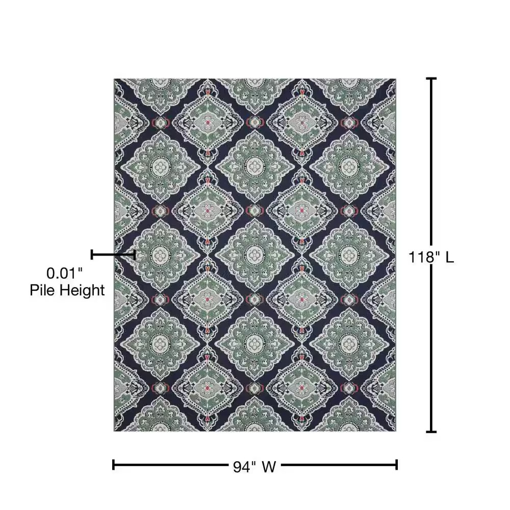 Oak Hill Blue 8 Ft. X 10 Ft. Medallion Indoor/Outdoor Area Rug