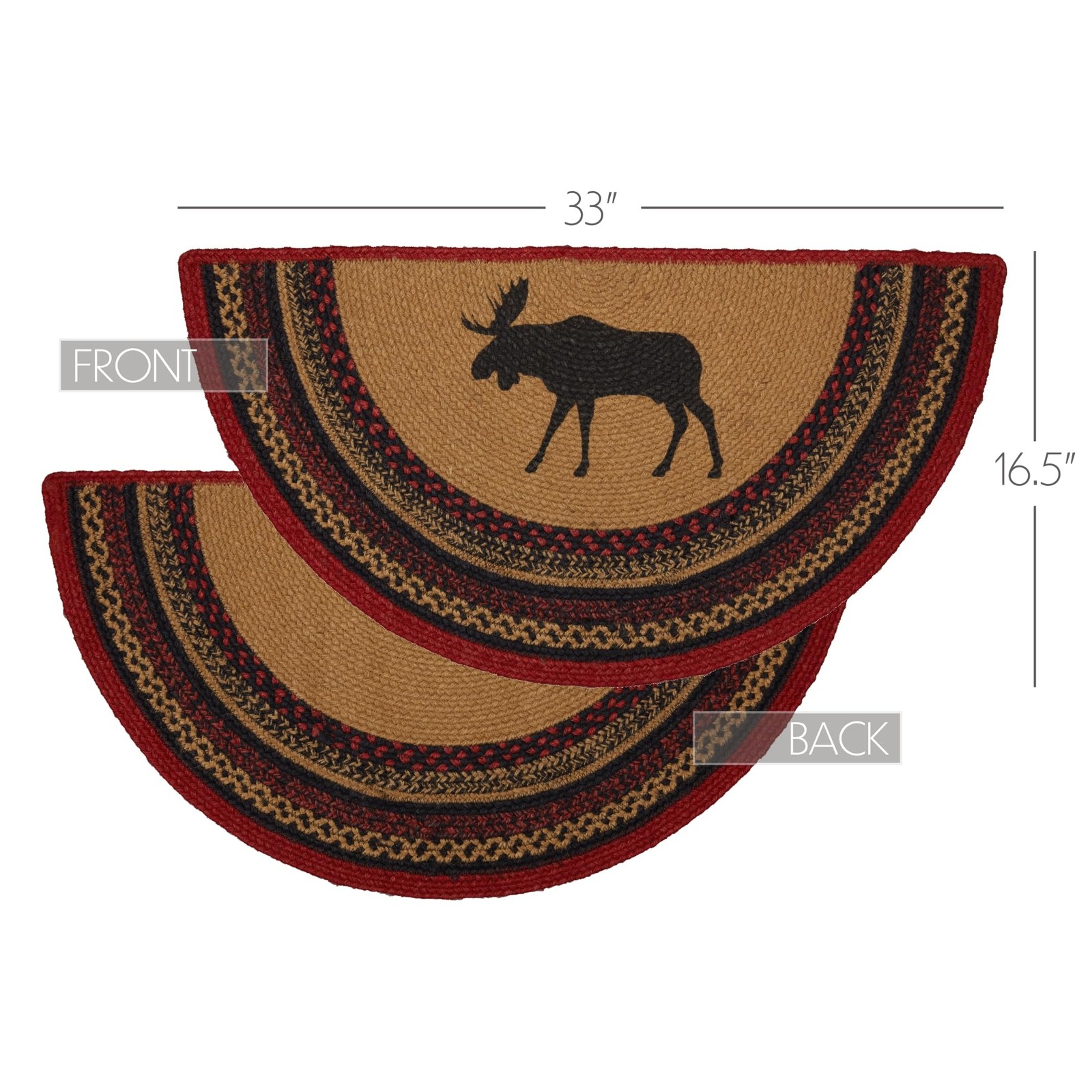 Vhc Brands Cumberland Rustic Kitchen Rug Cozy Natural Dyed Jute Moose Pattern
