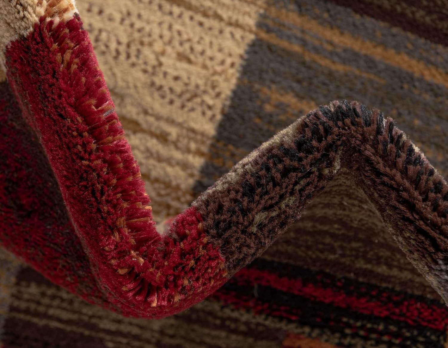 Gava Barista Collection 5’3″ x 8′ Multi/Brown Rectangle Area Rug