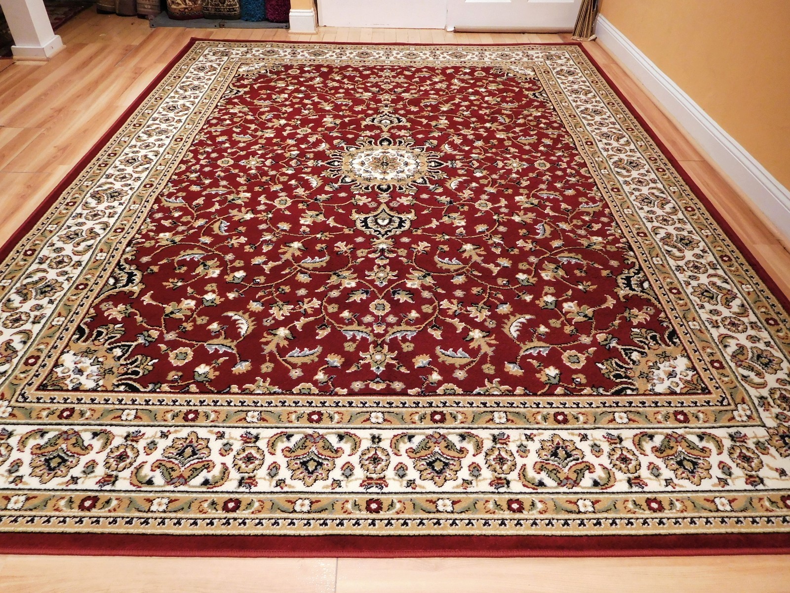 Red Colored Traditional Oriental Medallion 8×11 Area Rug Carpet