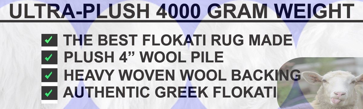 THE THICKEST FLOKATI RUG MADE | ULTRA-PLUSH 4.5″ PILE | GREEK FLOKATI | WOOL RUG