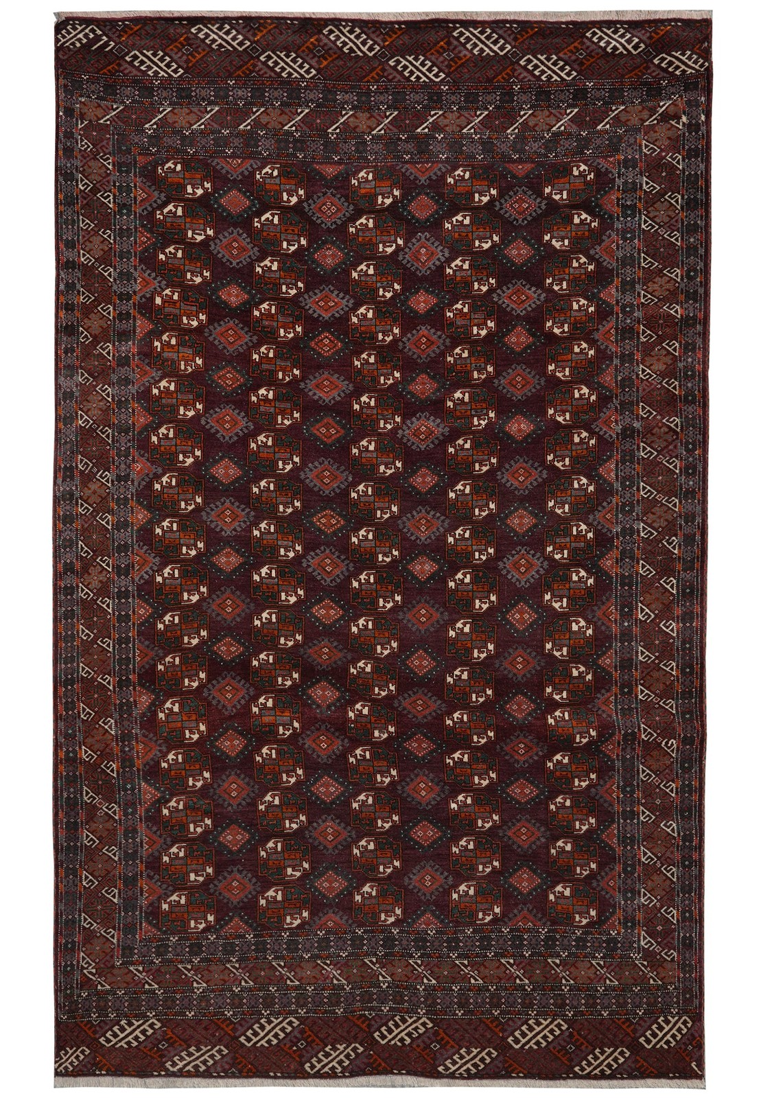 7 x 11 Turkmen Yamud Bohara Rug Wool on Wool USSR Azarbayjan #PIX-8735