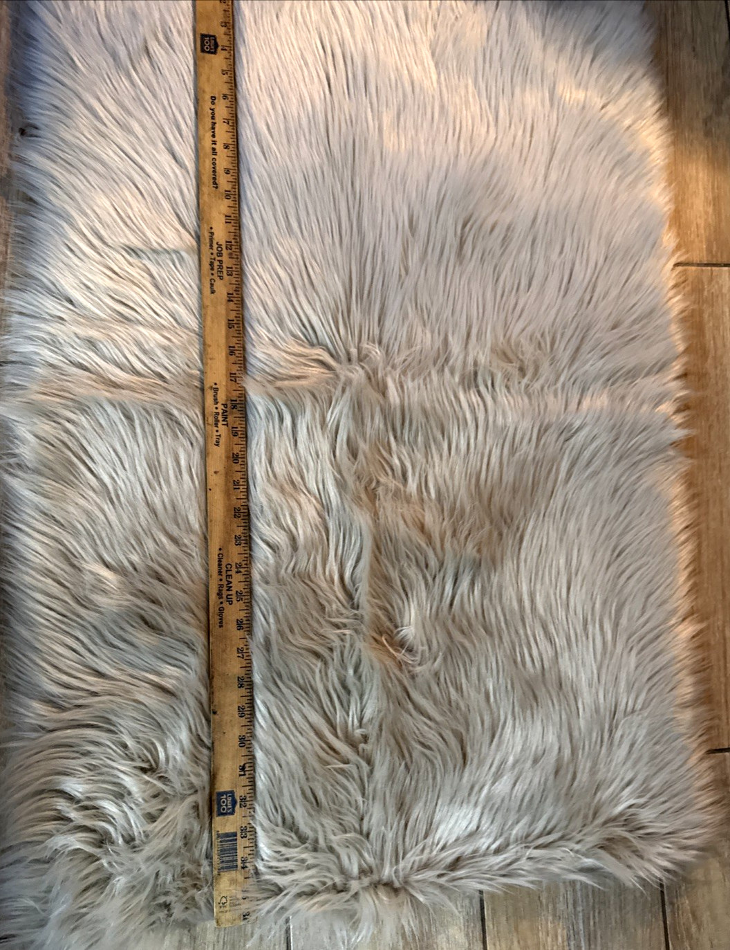 DANSO SHAG Plush STONE GRAY Faux Fur Carpet Soft Furry Rug Fluffy NWTS