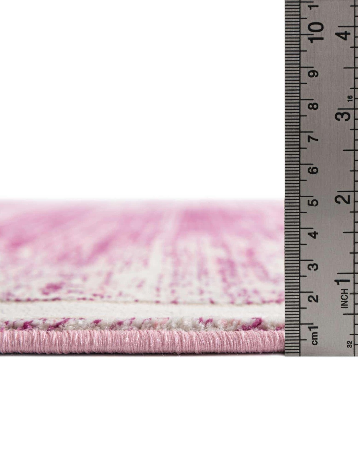 Unique Loom Uptown Collection Area Rug – 3 1 Round Pink/ Ivory 3187044