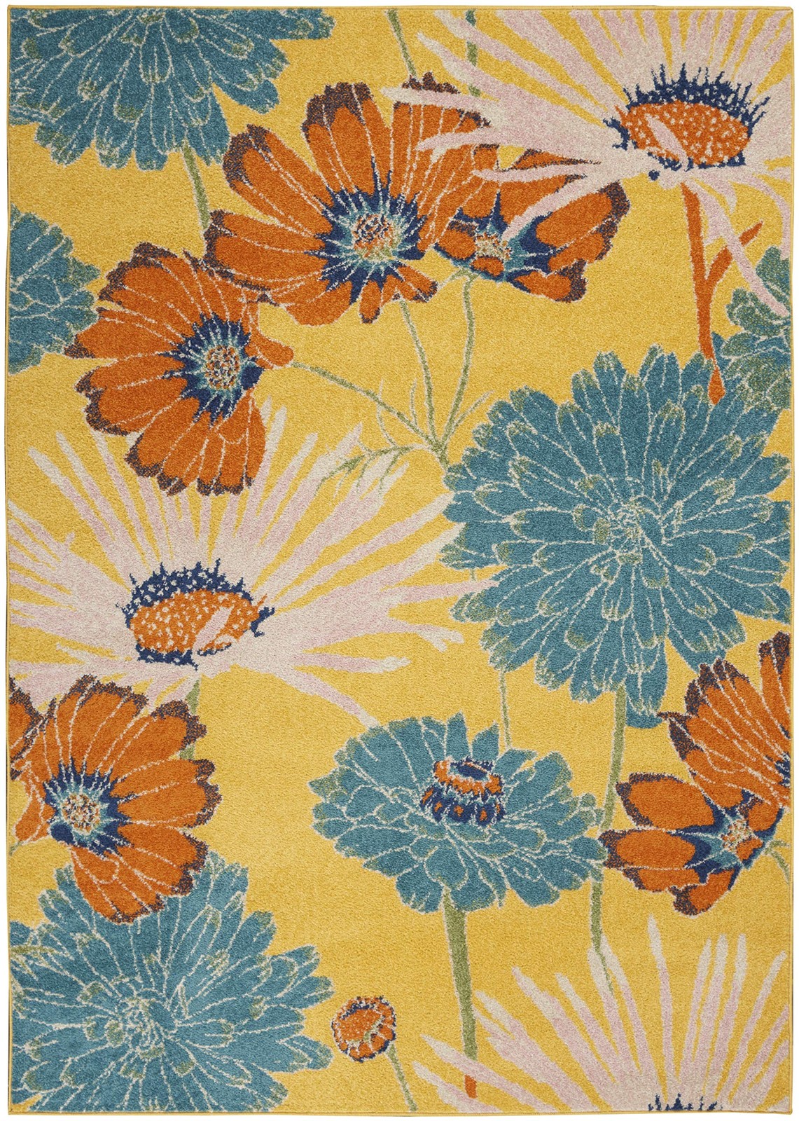Nourison Home Allur Yellow Multicolor 53 X 73 Area Rug – Non Shedding Bed