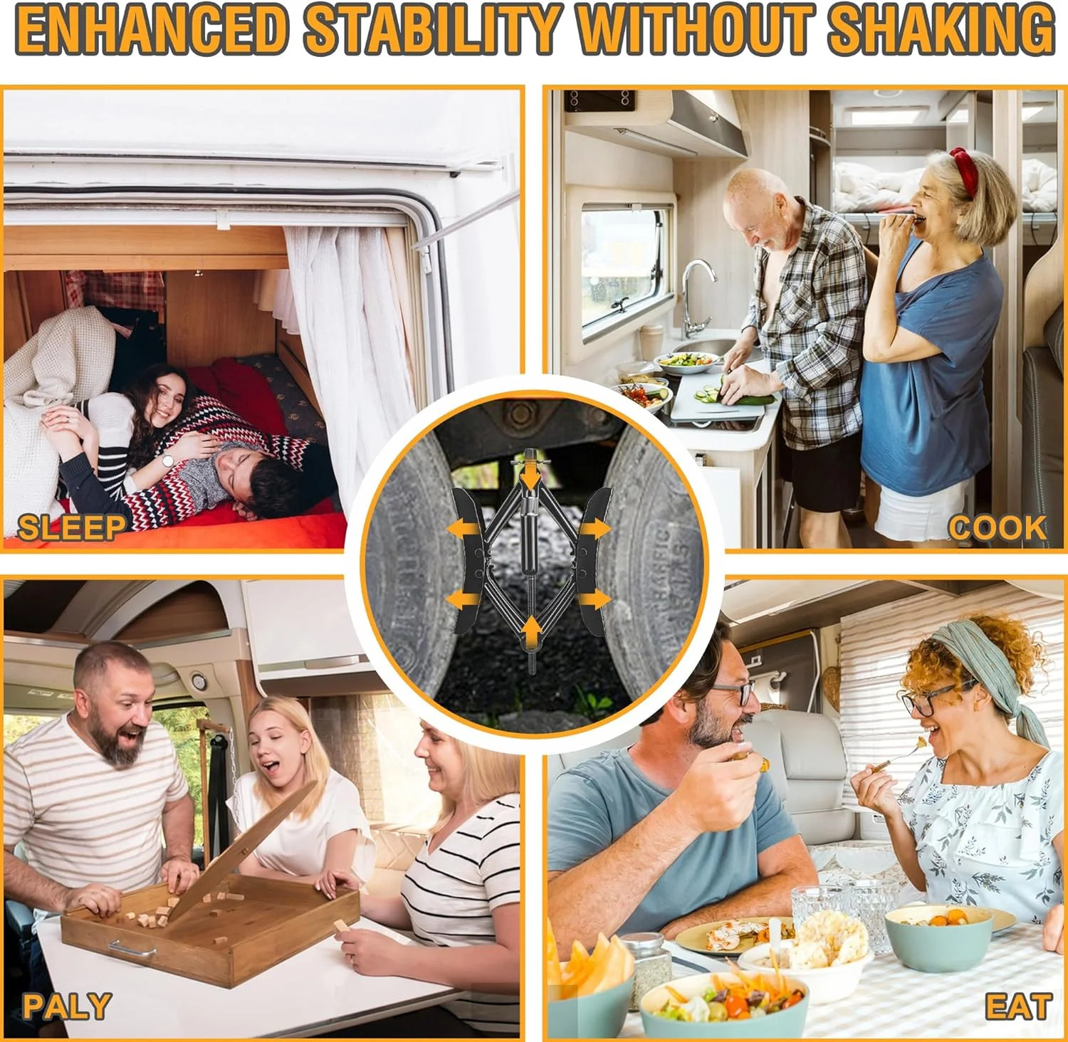 Camper Wheel Chock Stabilizer 2 Sets for RV Travel Trailer Heavy Duty X