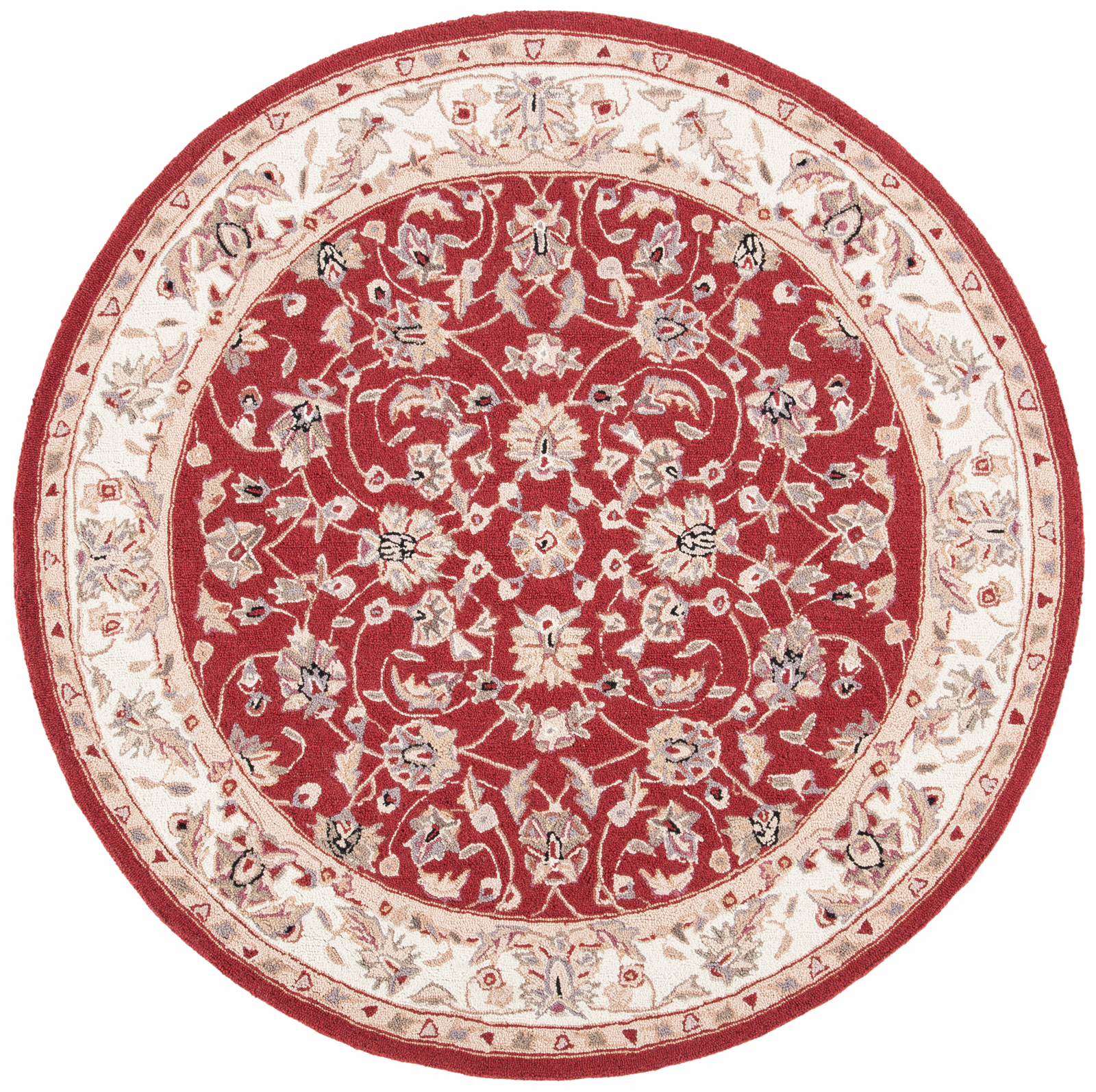 Safavieh Chelsea BURGUNDY / IVORY 5′-6″ X 5′-6″ Round Area Rug – HK78B-5R
