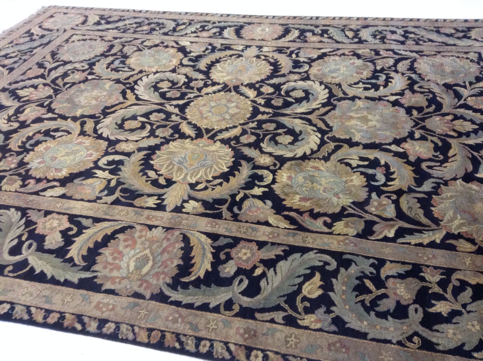 10′ X 14′ Black Green Ziegler All-Over Oriental Area Rug Hand Knotted Wool