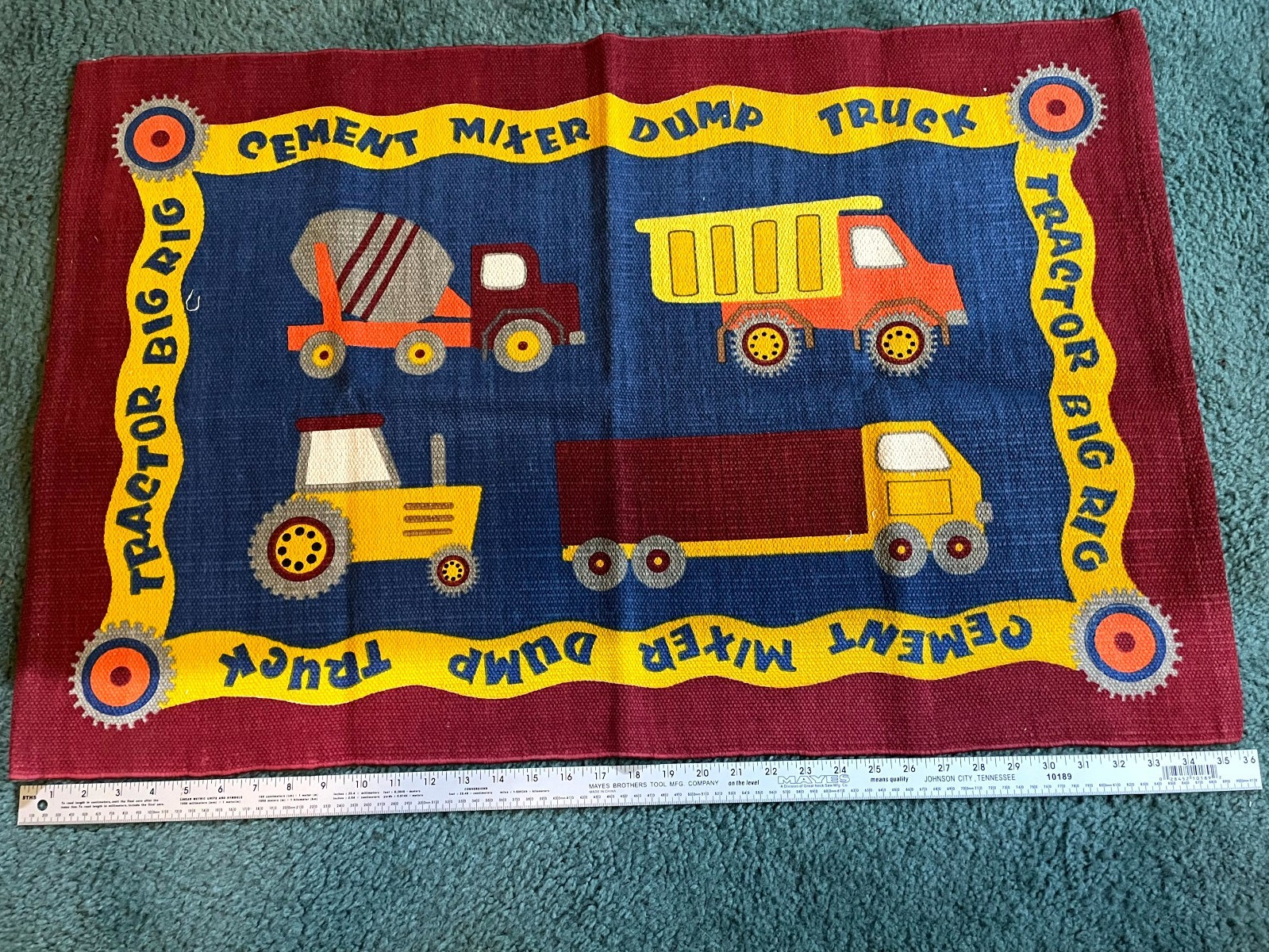 Truck Non-Slip Kids Playroom Nursery Washable Indoor Area Rug 2 FT. x 3 FT.