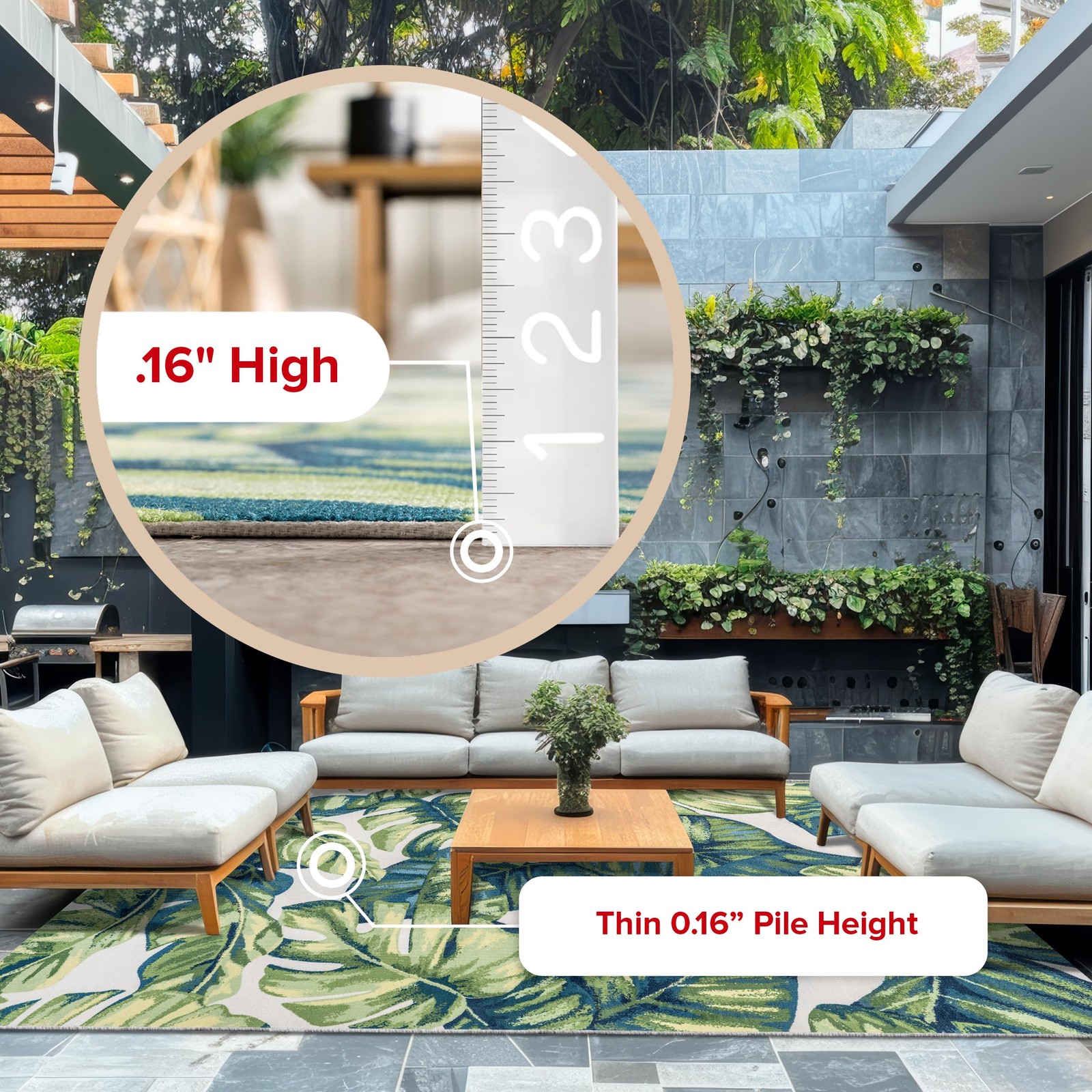 Lisa Floral Indoor/Outdoor Area Rug, 6′ Round, Multi