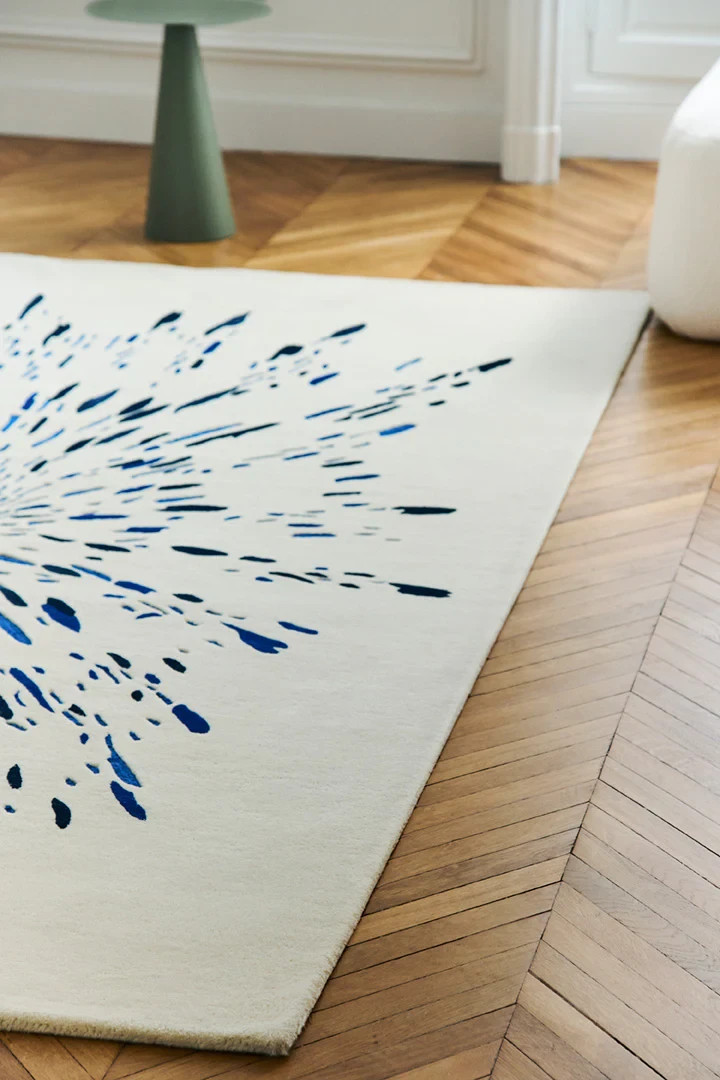 Abstract Explosion Pattern Handmade 8×10 Area Rug Modern Minimalist Living Room