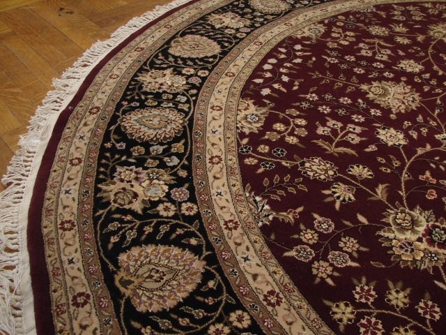 8 x 8 Feet Round Wool and Silk Hand-knotted Rug #PIX-10425