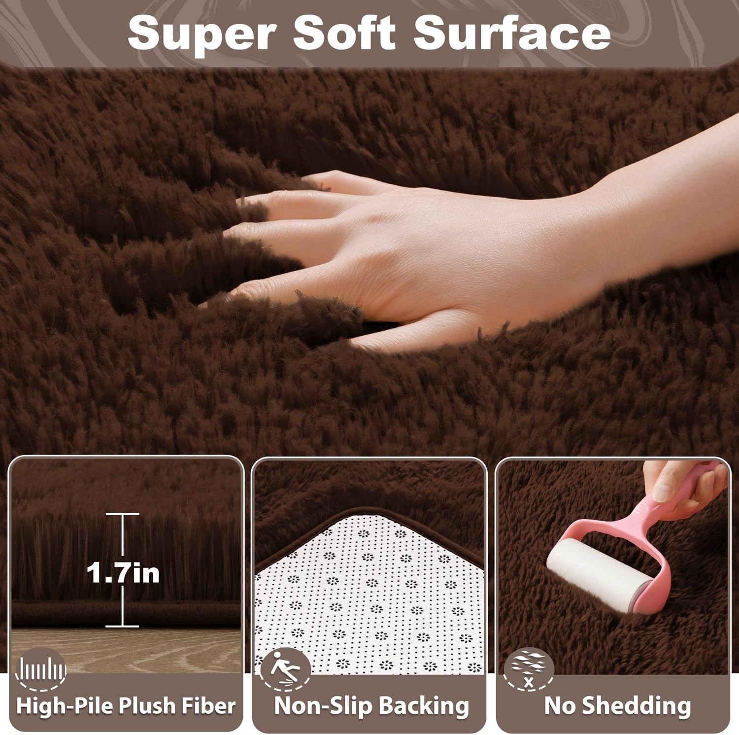 Fluffy Area Rugs Soft Plush Shag Coffee Carpet Mat for Living Room Bedroom Floor