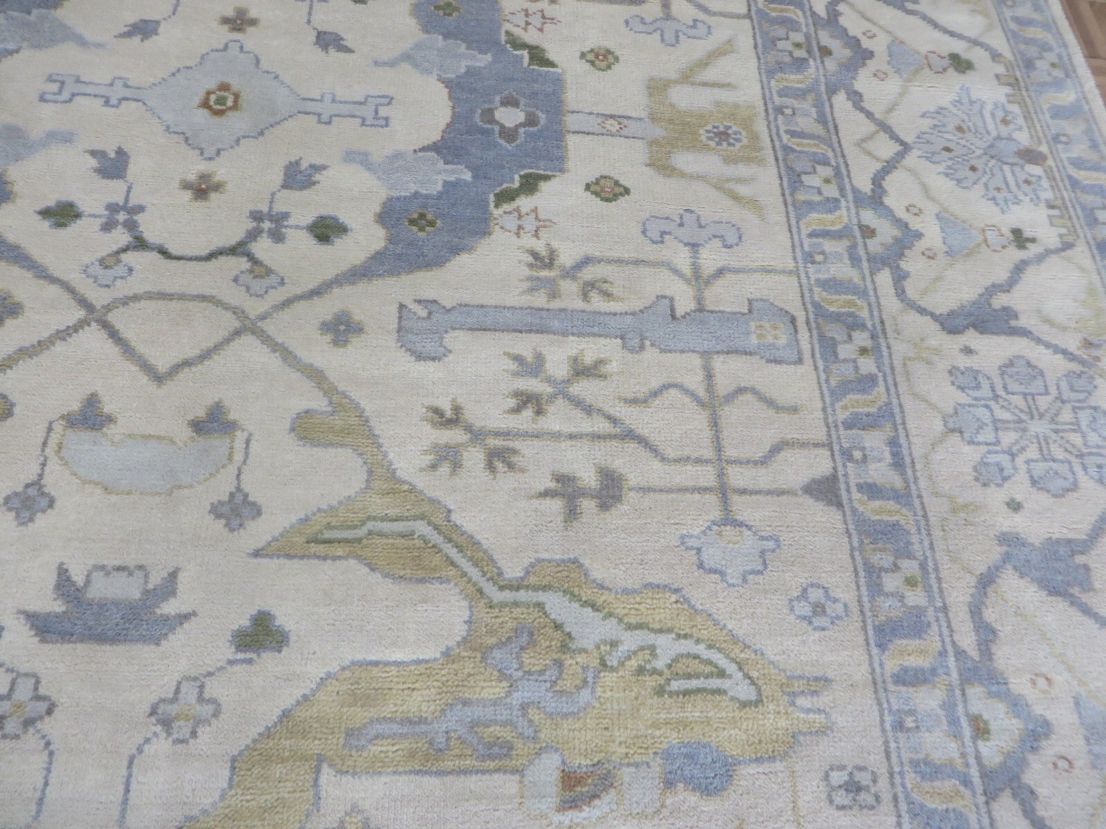 8’11 x 11’9 Hand Knotted Ivory Oushak Oriental Rug G15566