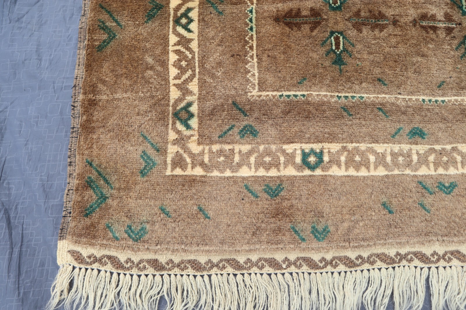Terracotta Rug 3’8×6’3 ft Afghan Handmade Neutral Rug- Gray Caucasian Rustic Rug