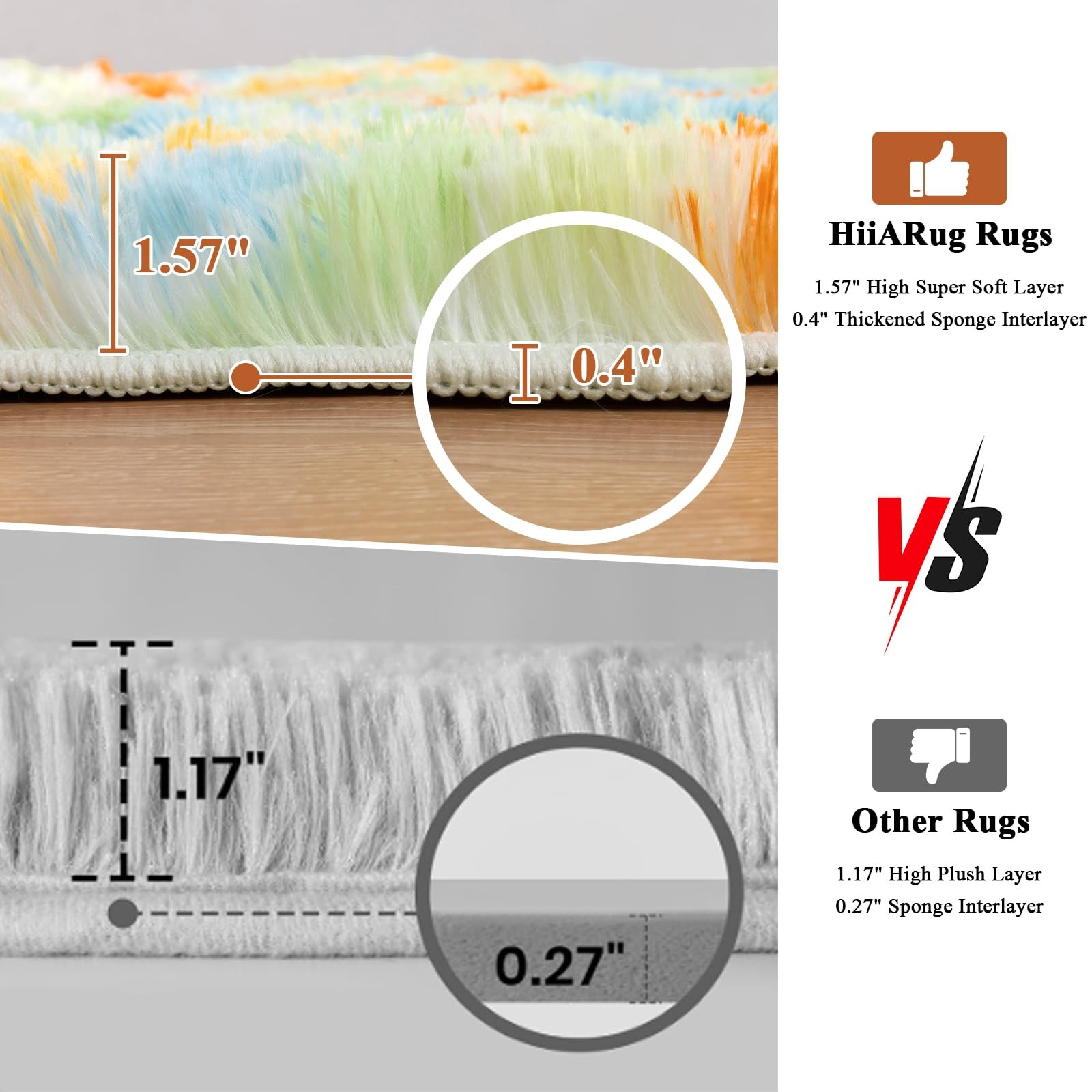 New Fluffy Rugs for Living Room 5x7ft Shaggy Area Rug Large Comfy Fuzzy Washable