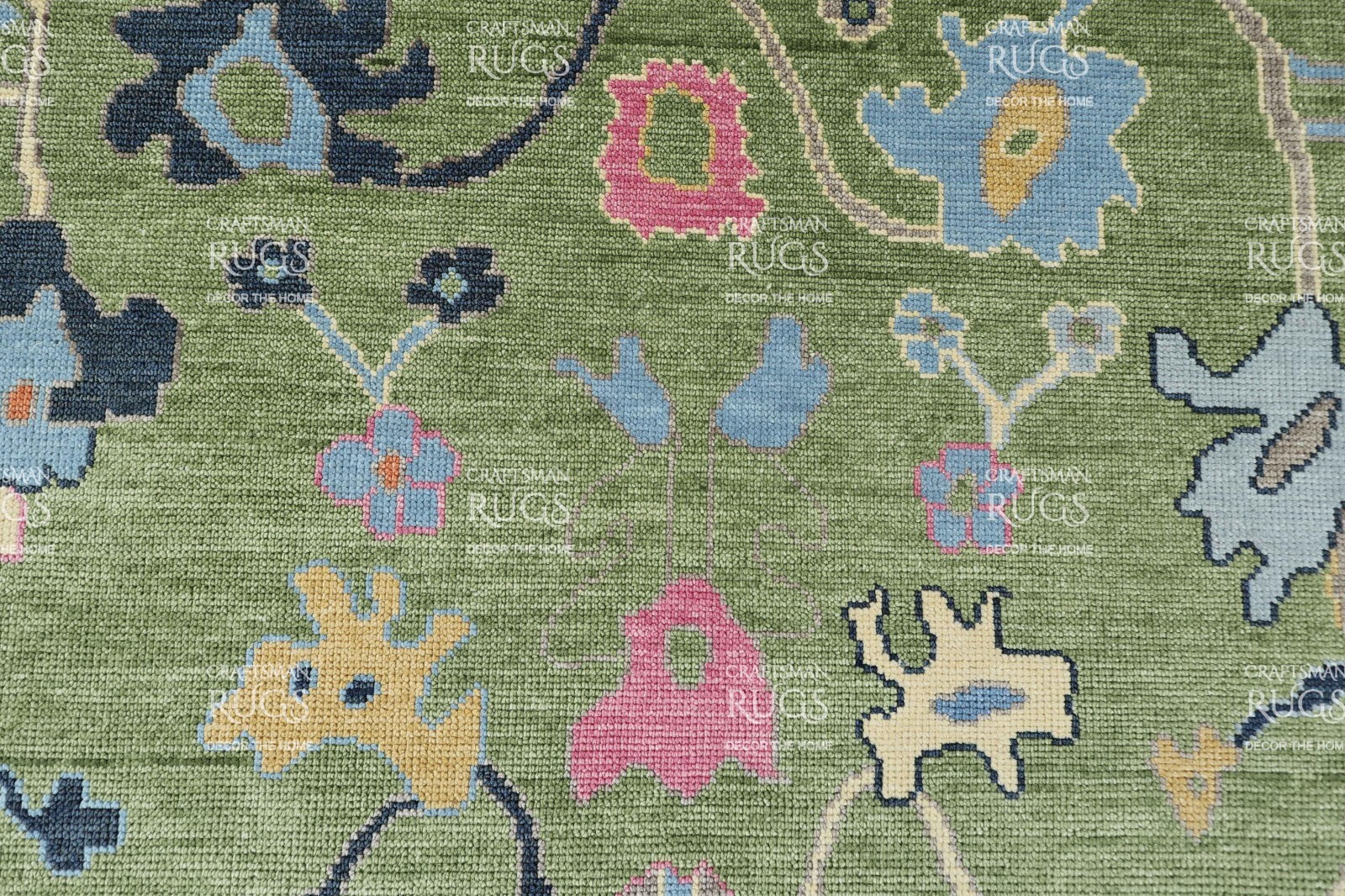 Green Oushak Hand Knotted 4×6, 5×8, 6×9, 8×10, 9×12, 10×14, 12×15 Wool Area Rug