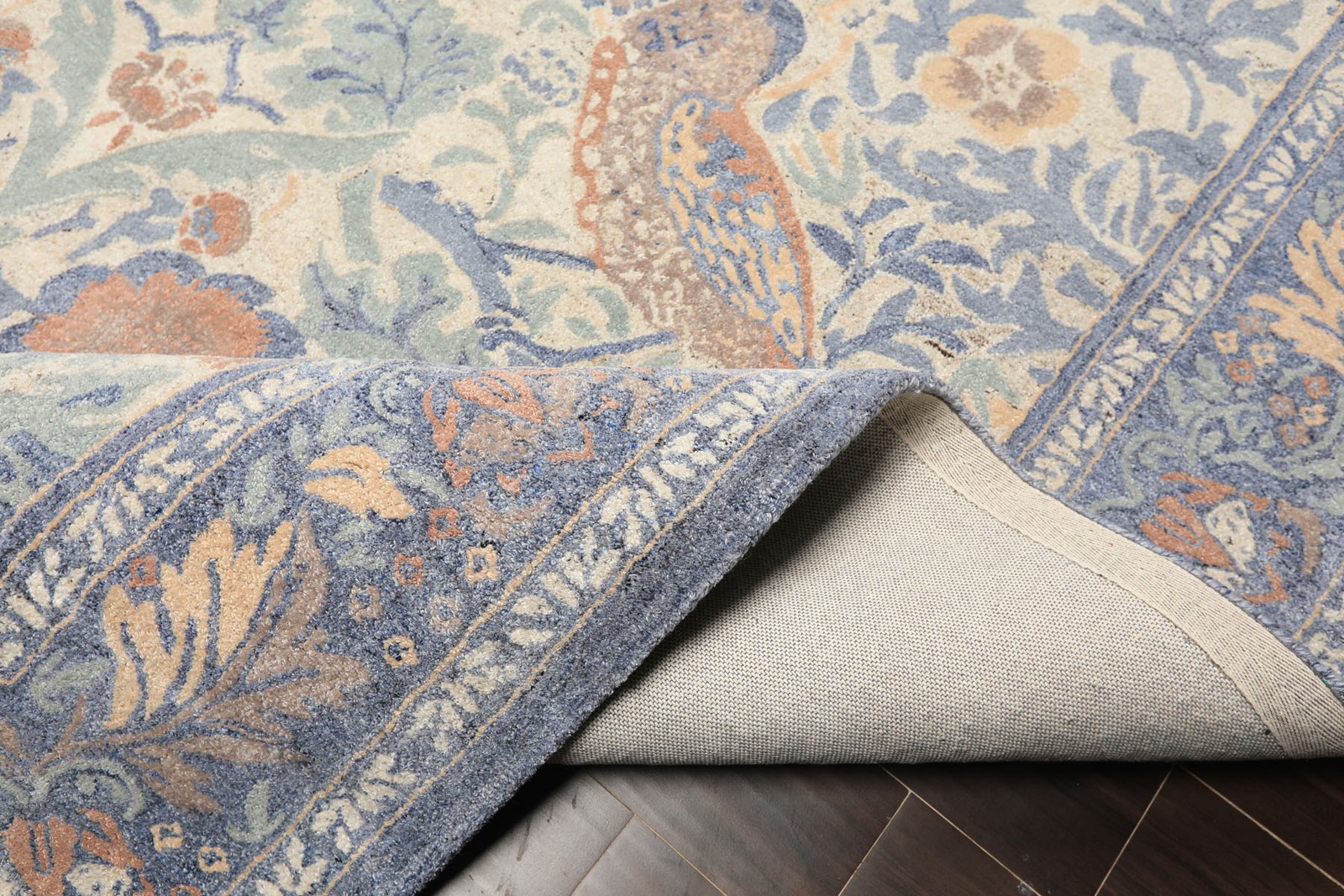 LoomBloom William Morris Hungry Birds Multi Size Hand Hooked High-twist Wool Rug