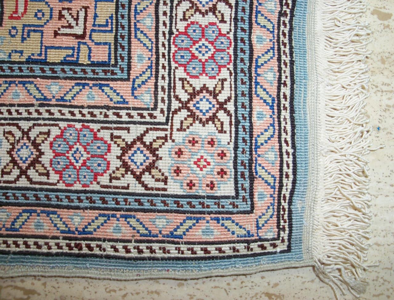 Hand Made Silk Oriental Rug Mat 16″ x 22″ 288 KPSI