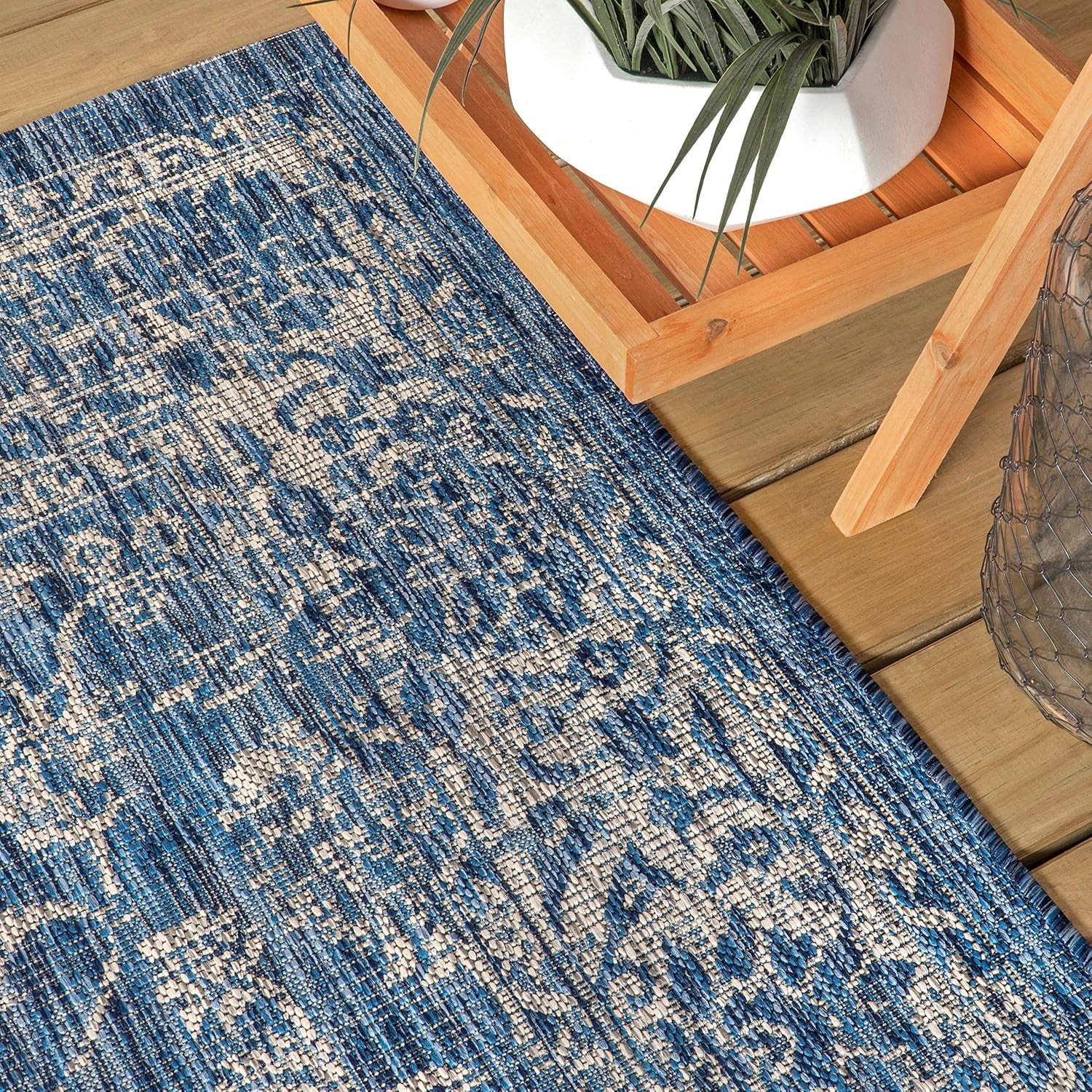Bohemian Textured 3X5 Indoor/Outdoor Rug – Perfect for High Traffic Areas