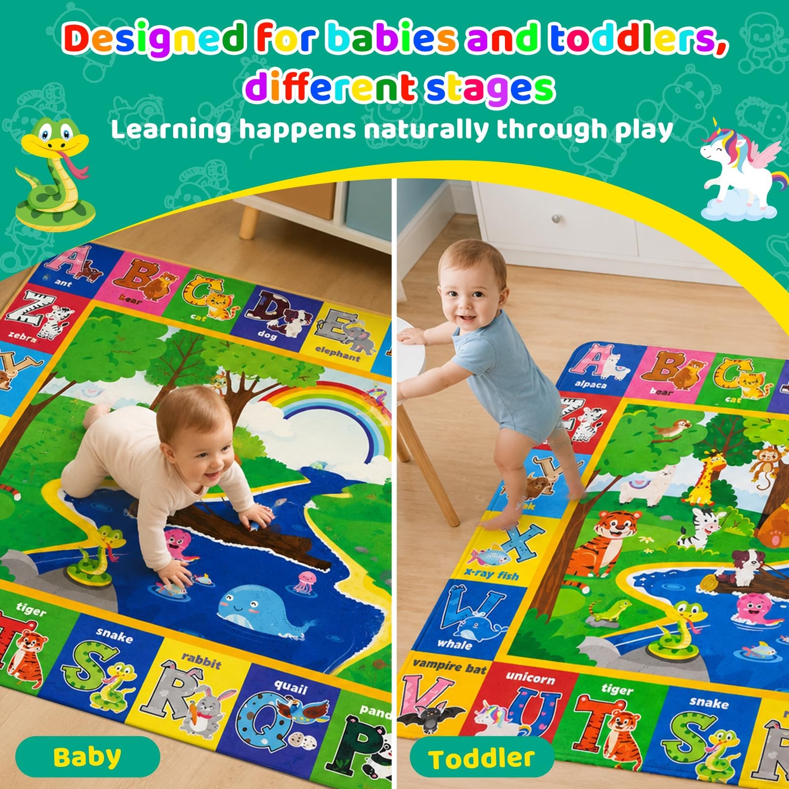 Soft Non-Baby Play Mat with ABC Alphabet – Foldable Crawling Mat for Infants …