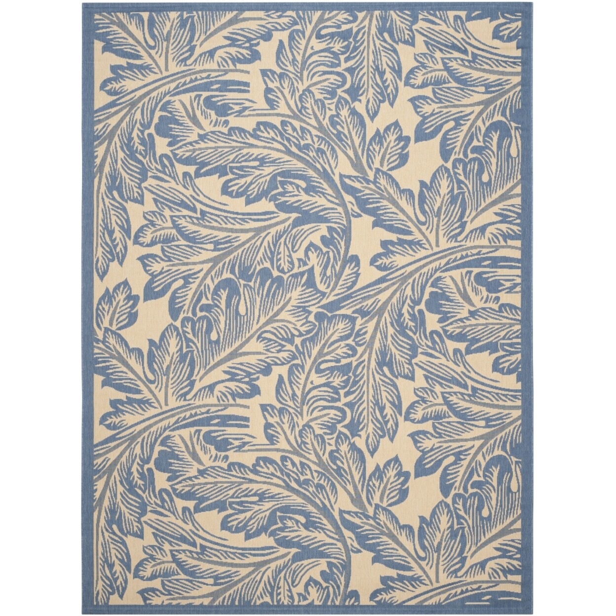 SAFAVIEH Outdoor CY2996-3101 Courtyard Natural / Blue Rug