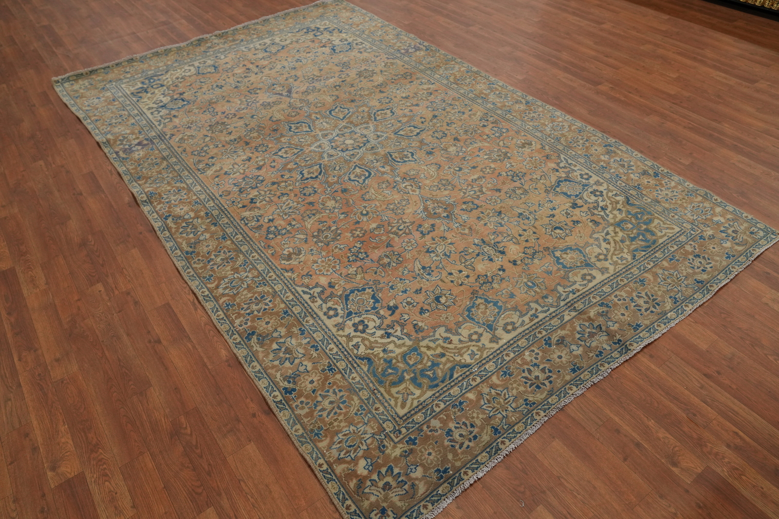 Vintage Muted Rust Distressed Wool Traditional Hand-knotted Area Rug 6×10 Carpet