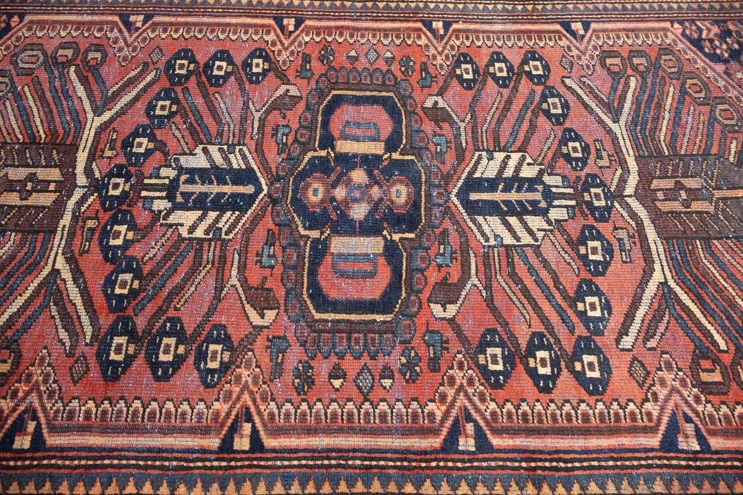 Semi-Antique Distressed Floral Classic Oriental Wool Rug Entryway Carpet 4×7 Ft