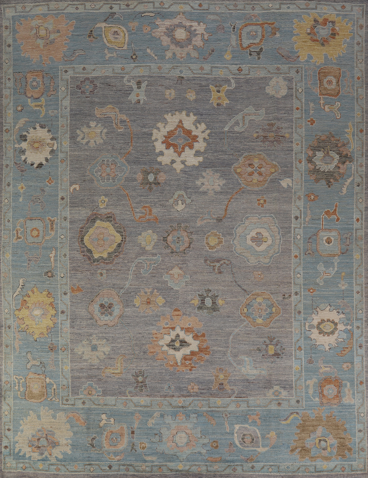 Vegetable Dye Traditional Oushak Turkish Rug Living Room Handmade Carpet 8×10 ft