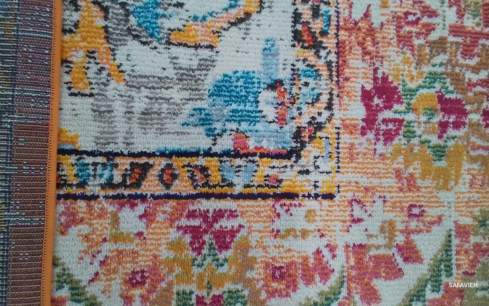 ORANGE / LT BLUE 8′-0″ x 8′-0″ Damaged Rug, Reduced Price 1172807336 MNC243H-8SQ