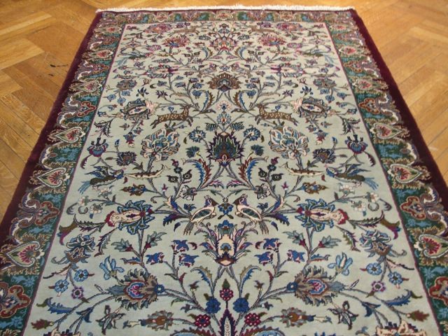 4.8 x 7.7 Perrsian Tabriiz Rug Irran Birds Animals Trees #PIX-8914