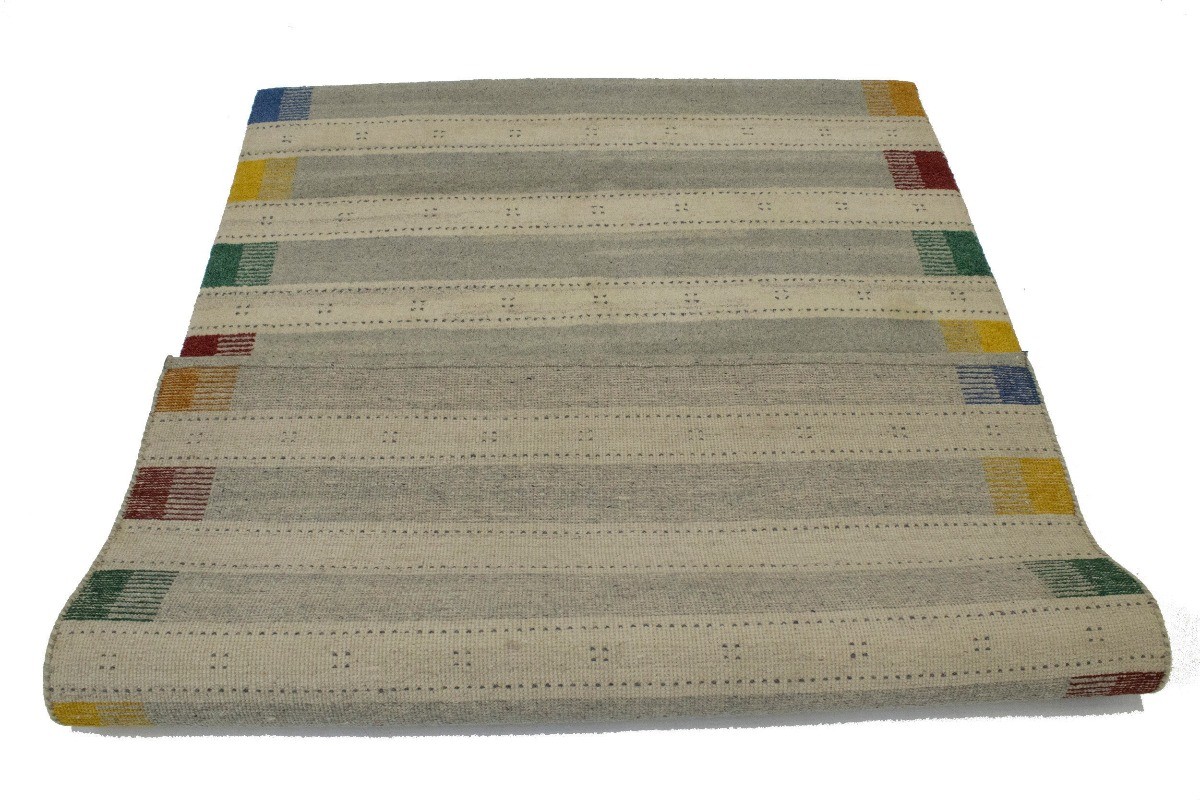 Handmade Multicolored Tribal Gabbeh Oriental Rug Striped Kids Room Carpet 5X7 ft