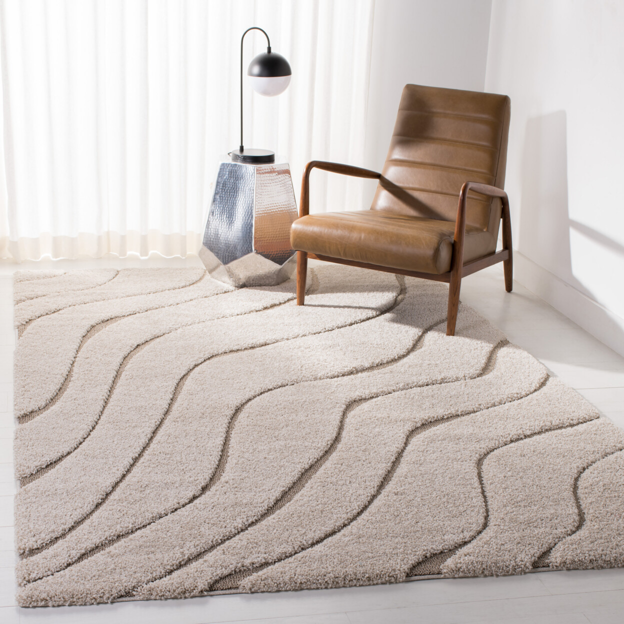 SAFAVIEH Florida Shag SG472-1113 Cream / Beige Rug