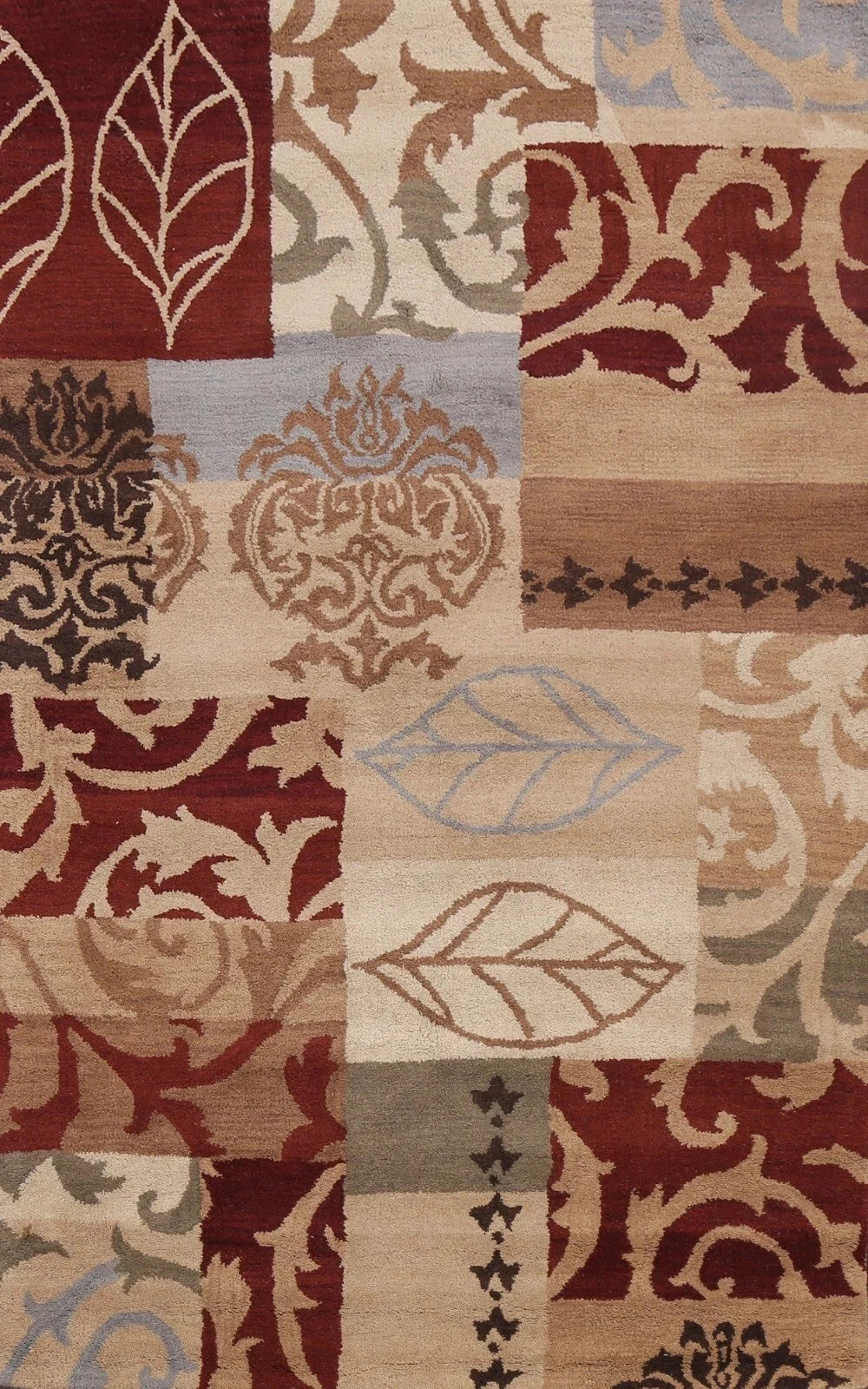 Patch Design Abstract Modern Area Rug Hand-Tufted Wool New Carpet