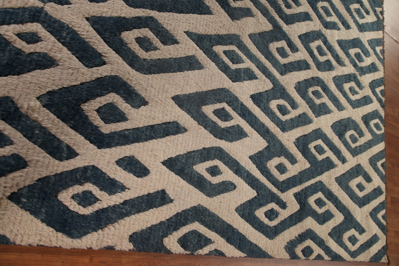 Statement Luxury Geometric Hand-Knotted Moroccan Indian Rug Modern Decor 9×11 ft