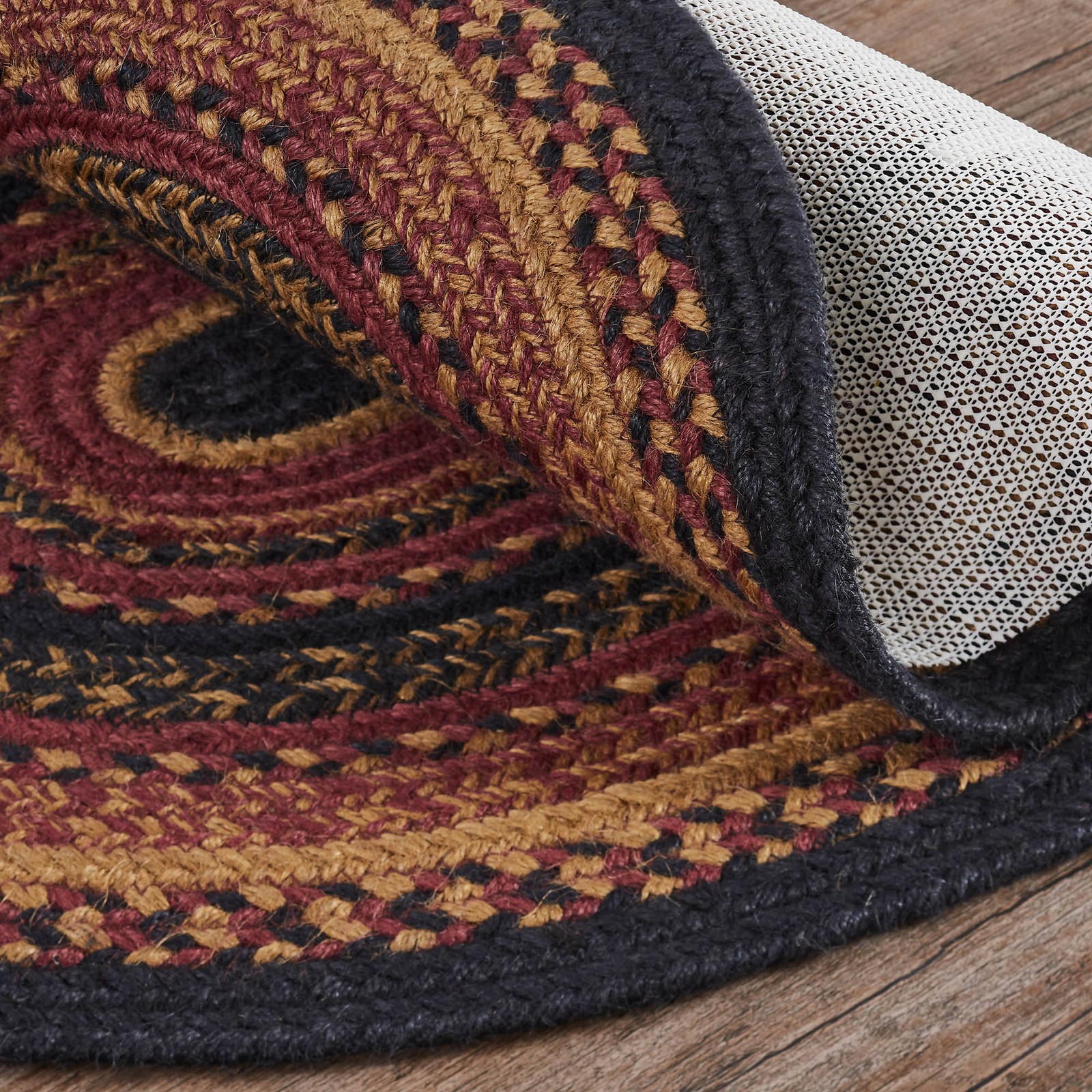 Accent Rug Heritage Farms Jute Primitive 24×36 Oval No Slip Pad Floor VHC Brands
