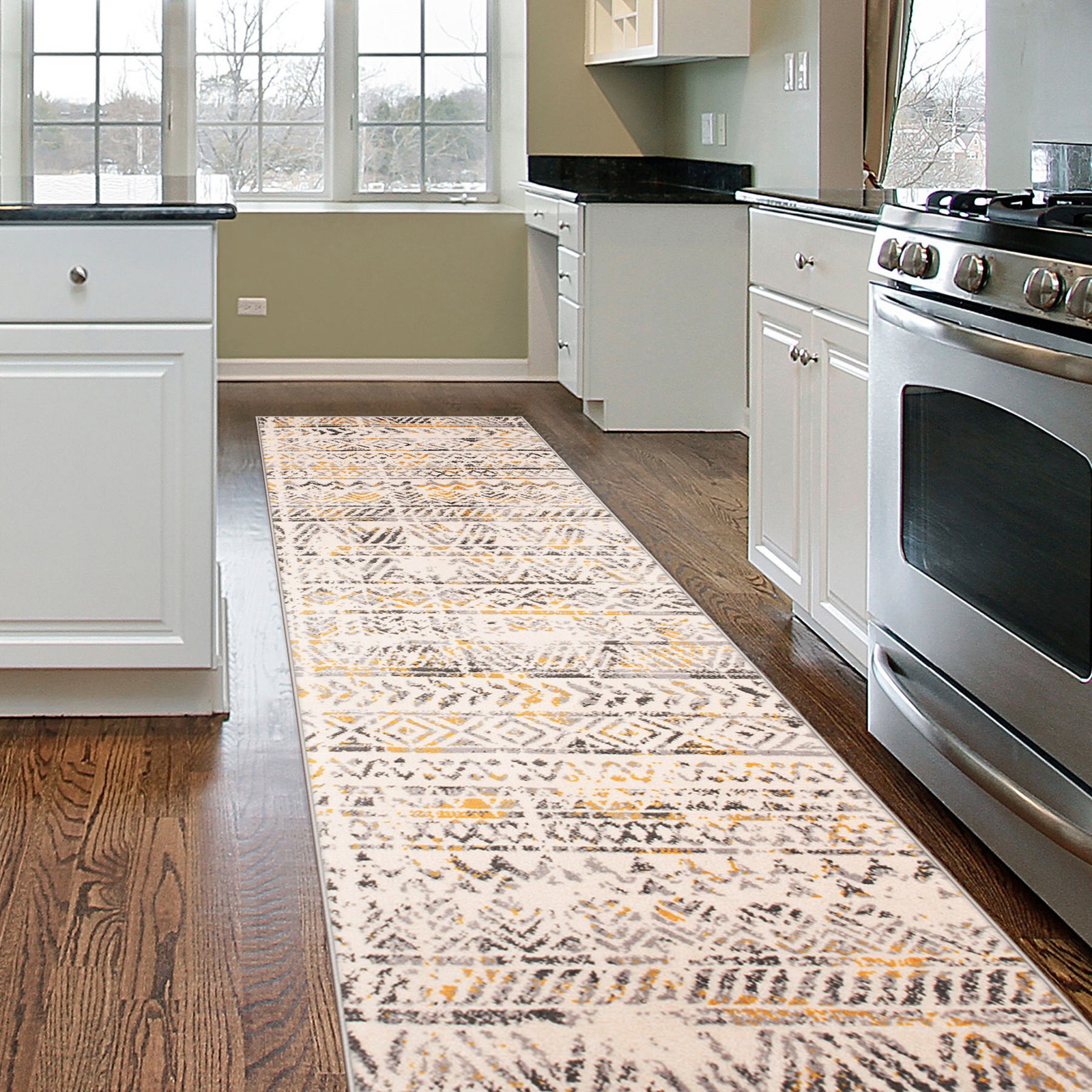 Rugshop Carpet Rug Runner Geometric Distressed Bohemian Kitchen Runner Rugs 2×7