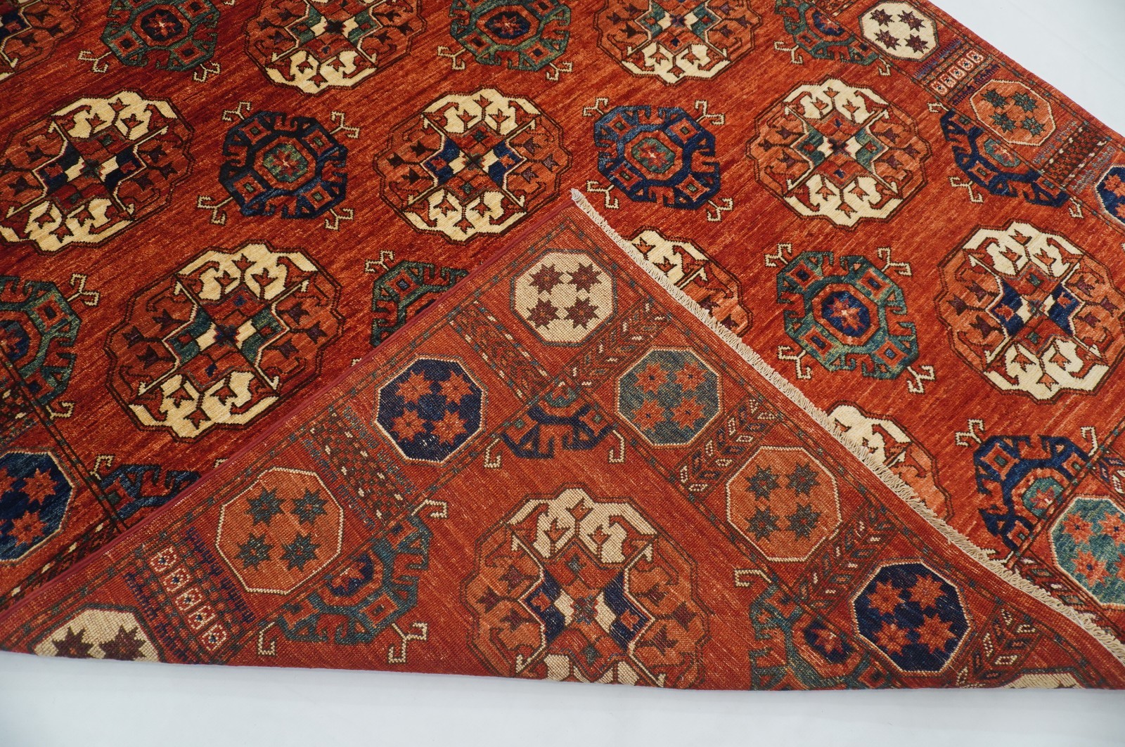 5’10″x10′ Red Tekke Afghan Hand Knotted Wool Area Rug