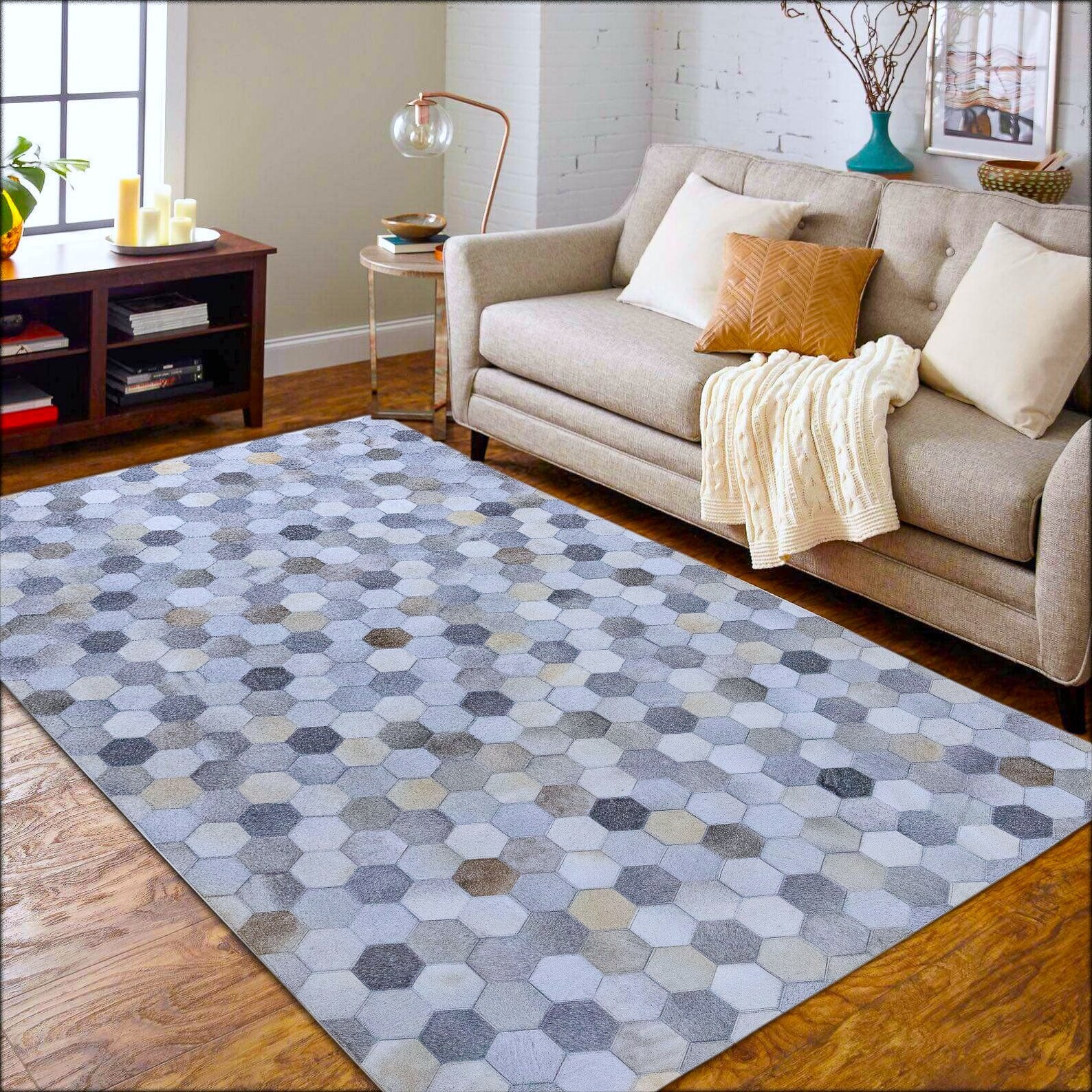 Luxurious Quality Handmade Leather Rug carpet Unique Design for Home Decor 55