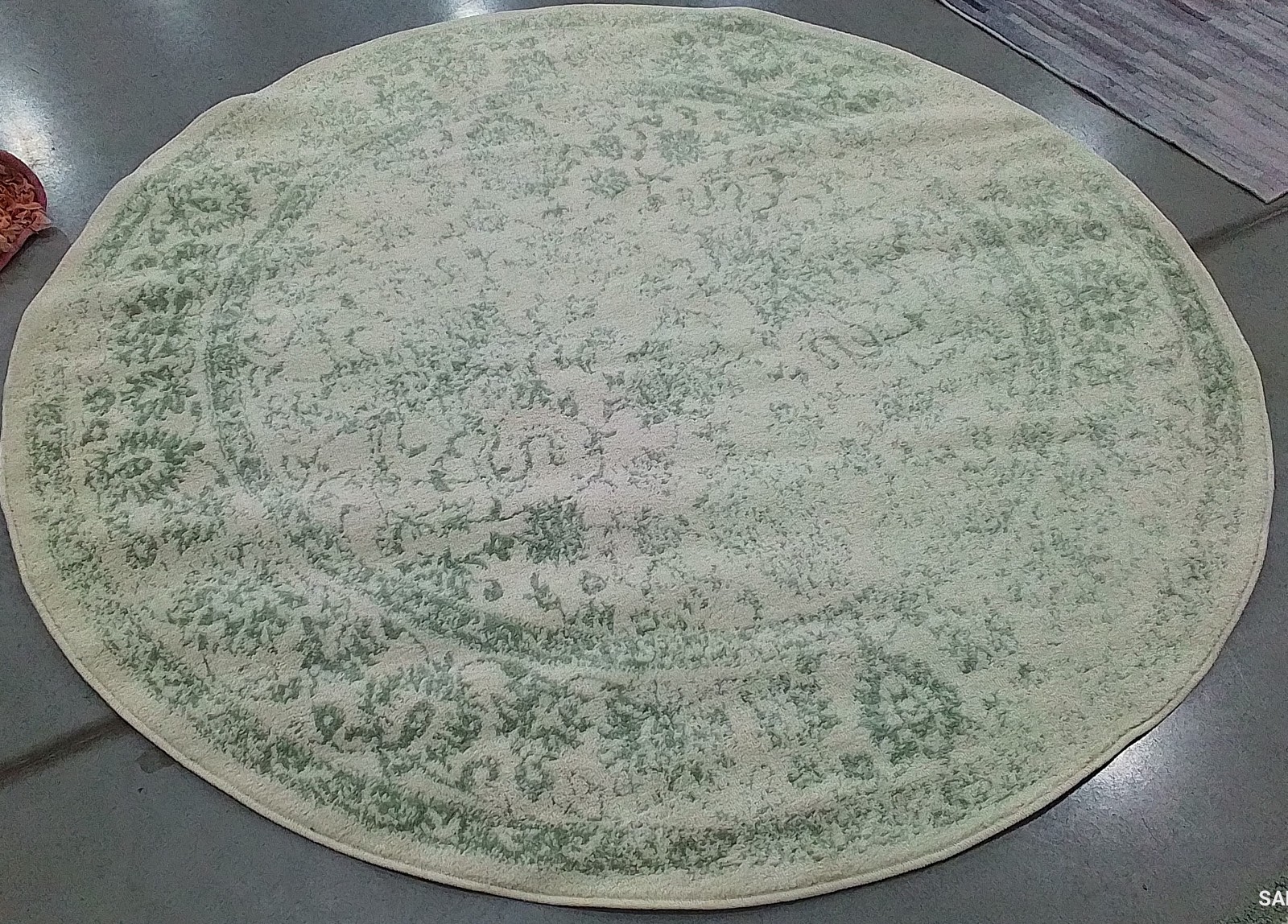 IVORY / SAGE 6′-0″ x 6′-0″ Back Stain Rug, Reduced Price 1172796872 ADR109V-6R
